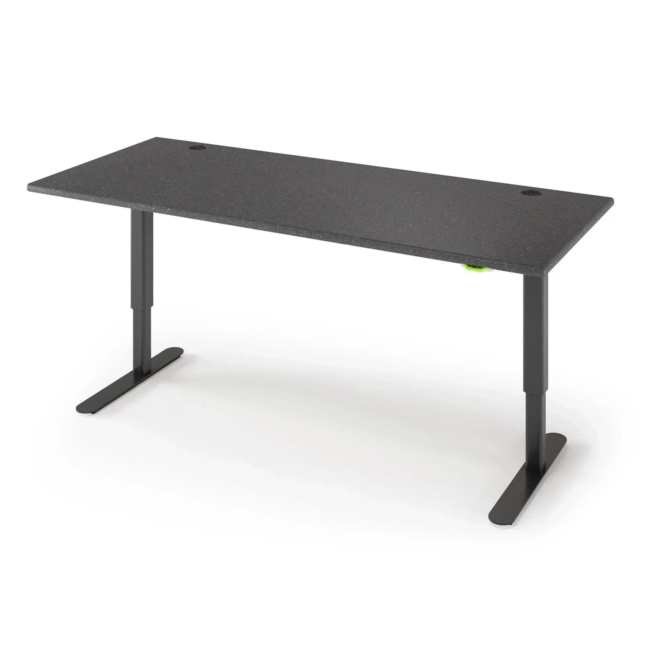 Jaxson Standing Desk in 3D Laminate 30x71-Shark Gray-Single Stage (26.9" - 45.9") Range-Basalt Black-iMovR