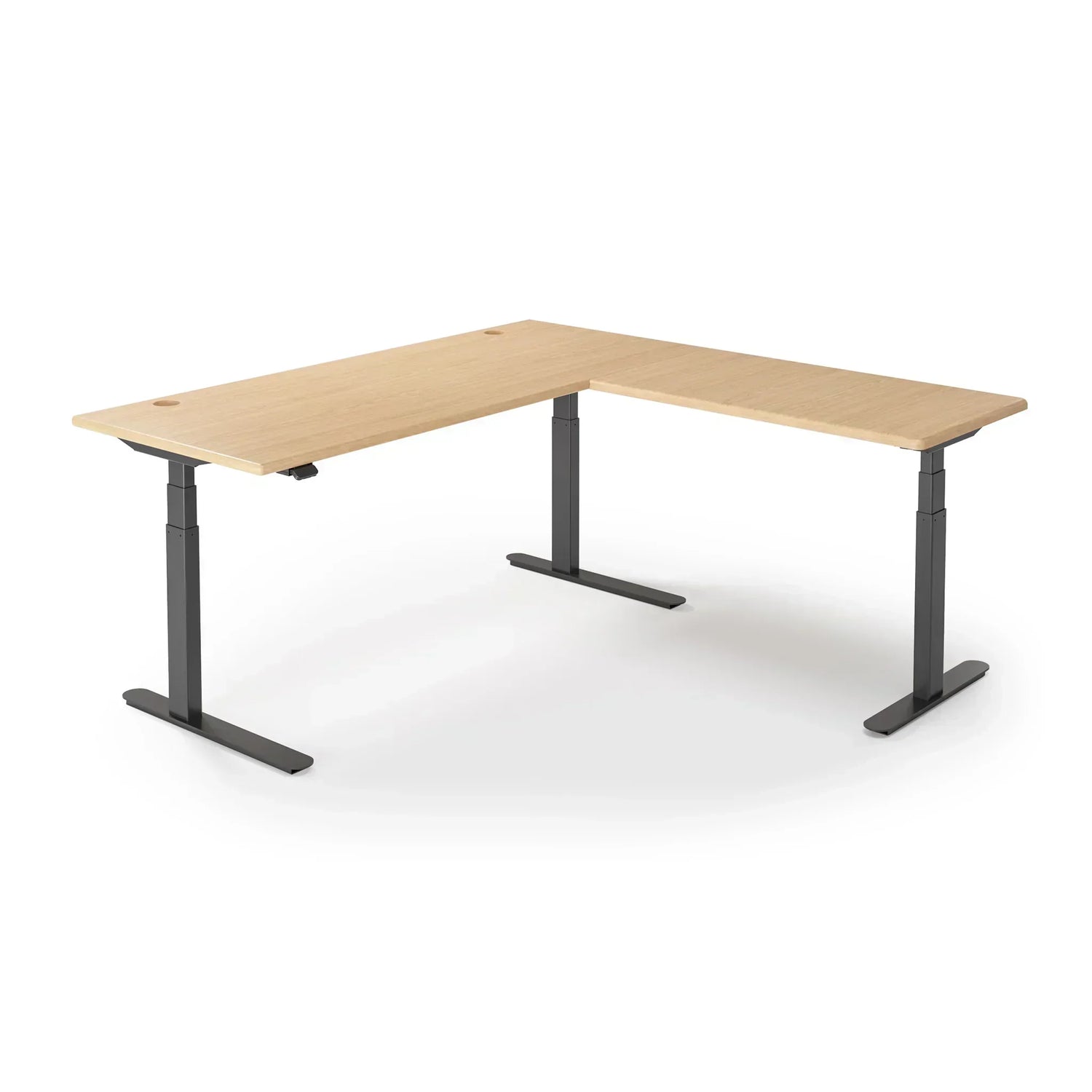 Lander Standing L-Desk with 3D Laminate Desktop