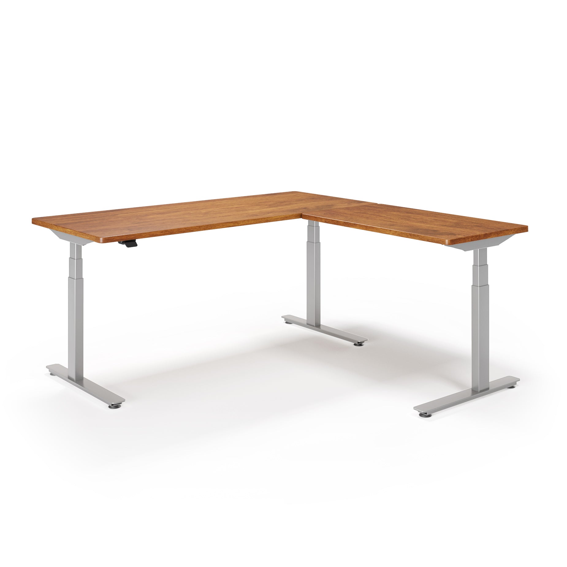 P1 ELITE L-Shaped Standing Desk with Solid Wood Desktop