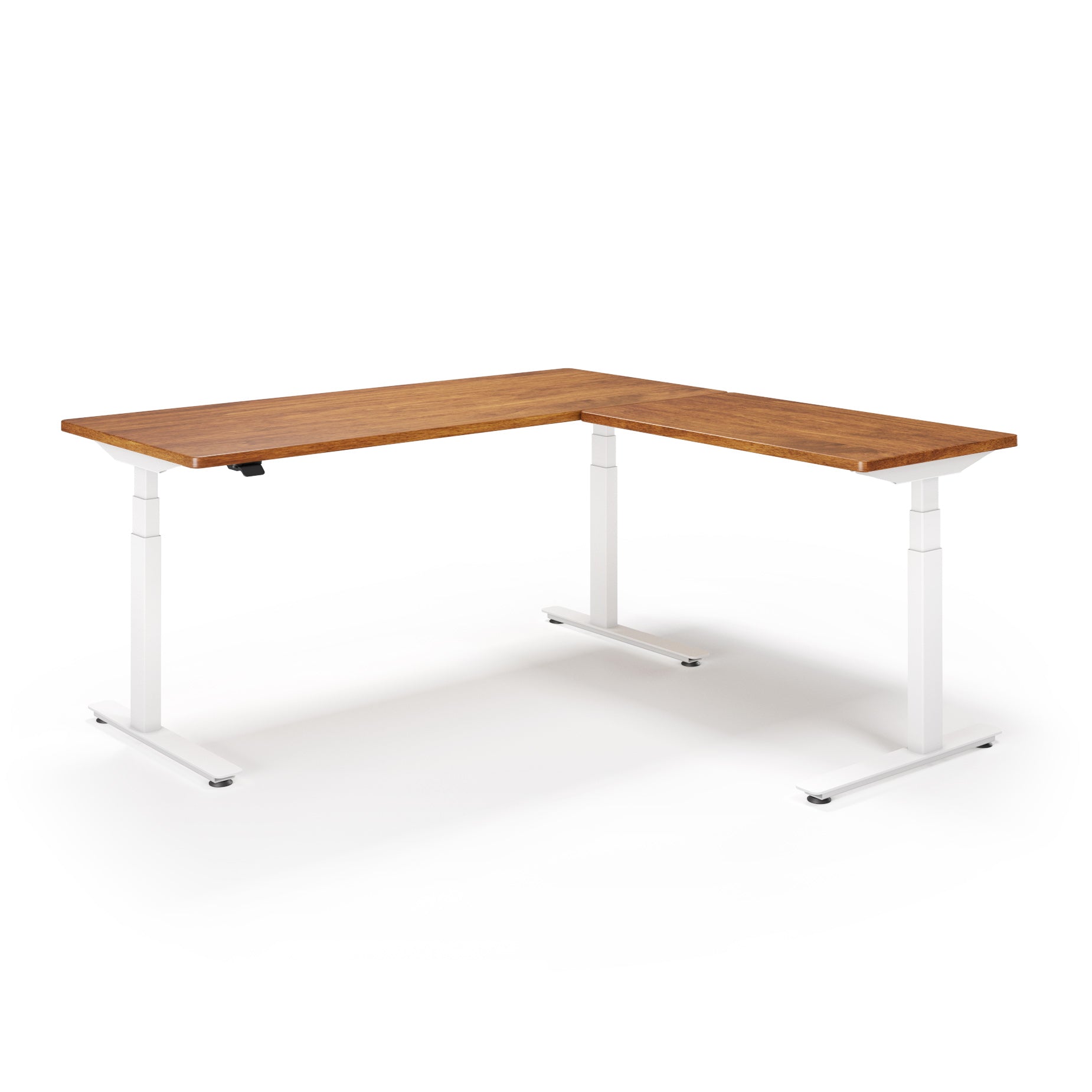 P1 ELITE L-Shaped Standing Desk with Solid Wood Desktop