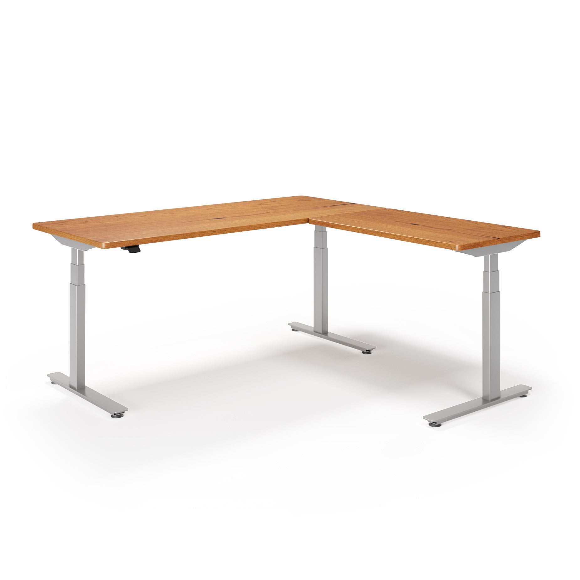 P1 ELITE L-Shaped Standing Desk with Solid Wood Desktop
