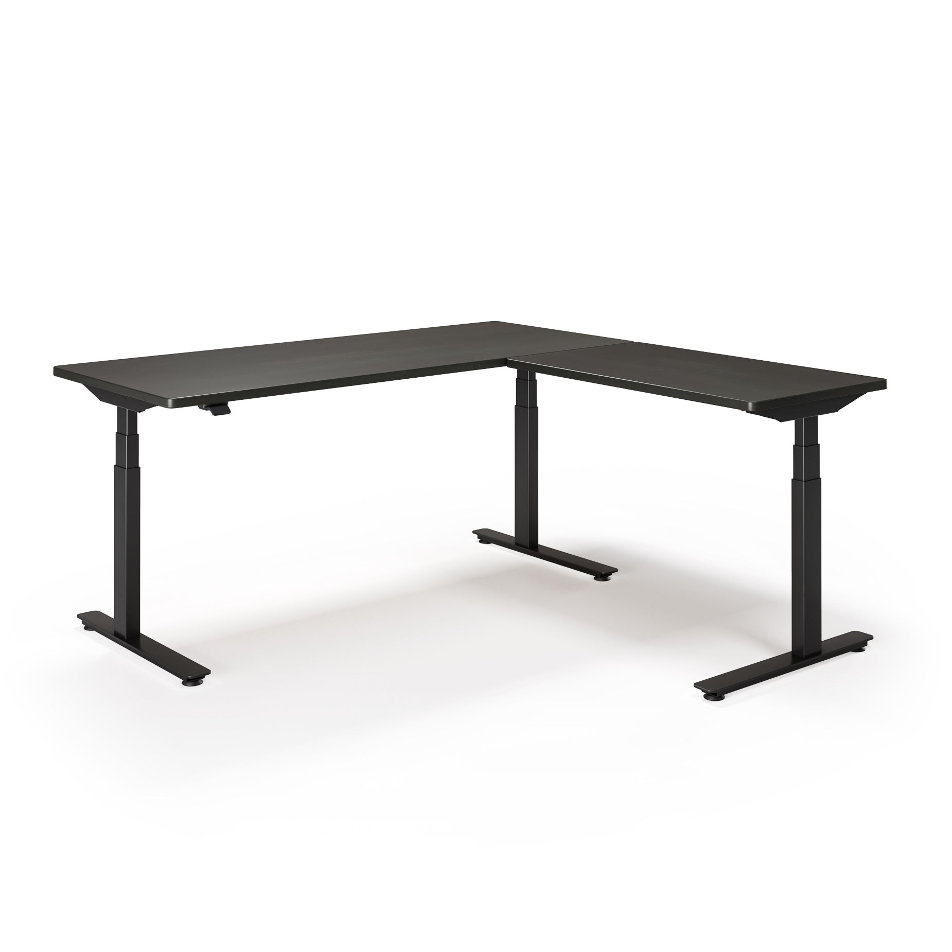 P1 ELITE L-Shaped Standing Desk with Solid Wood Desktop