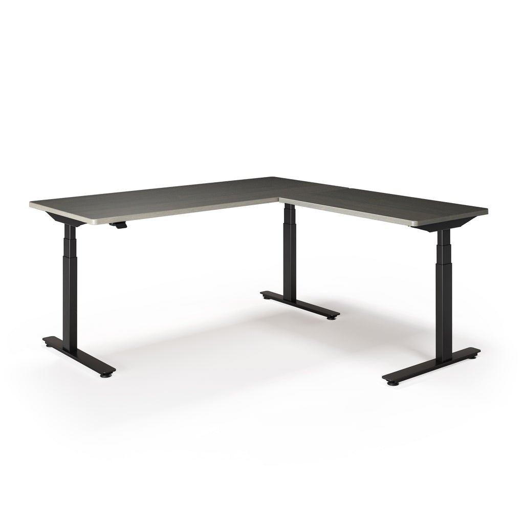 P1 ELITE L-Shaped Standing Desk with Solid Wood Desktop