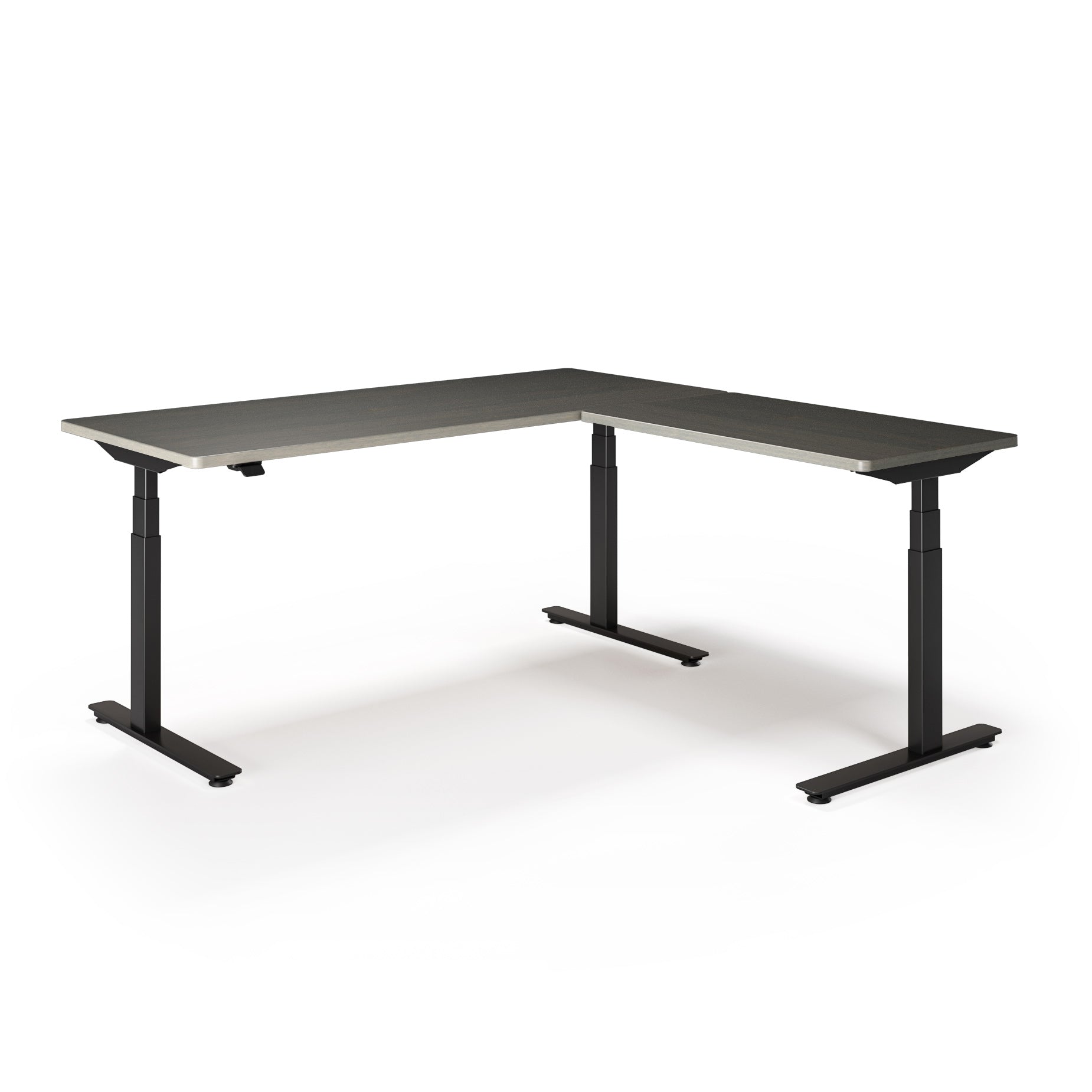 P1 ELITE L-Shaped Standing Desk with Solid Wood Desktop