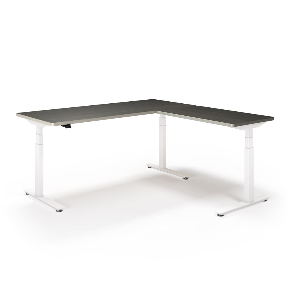 P1 ELITE L-Shaped Standing Desk with Solid Wood Desktop
