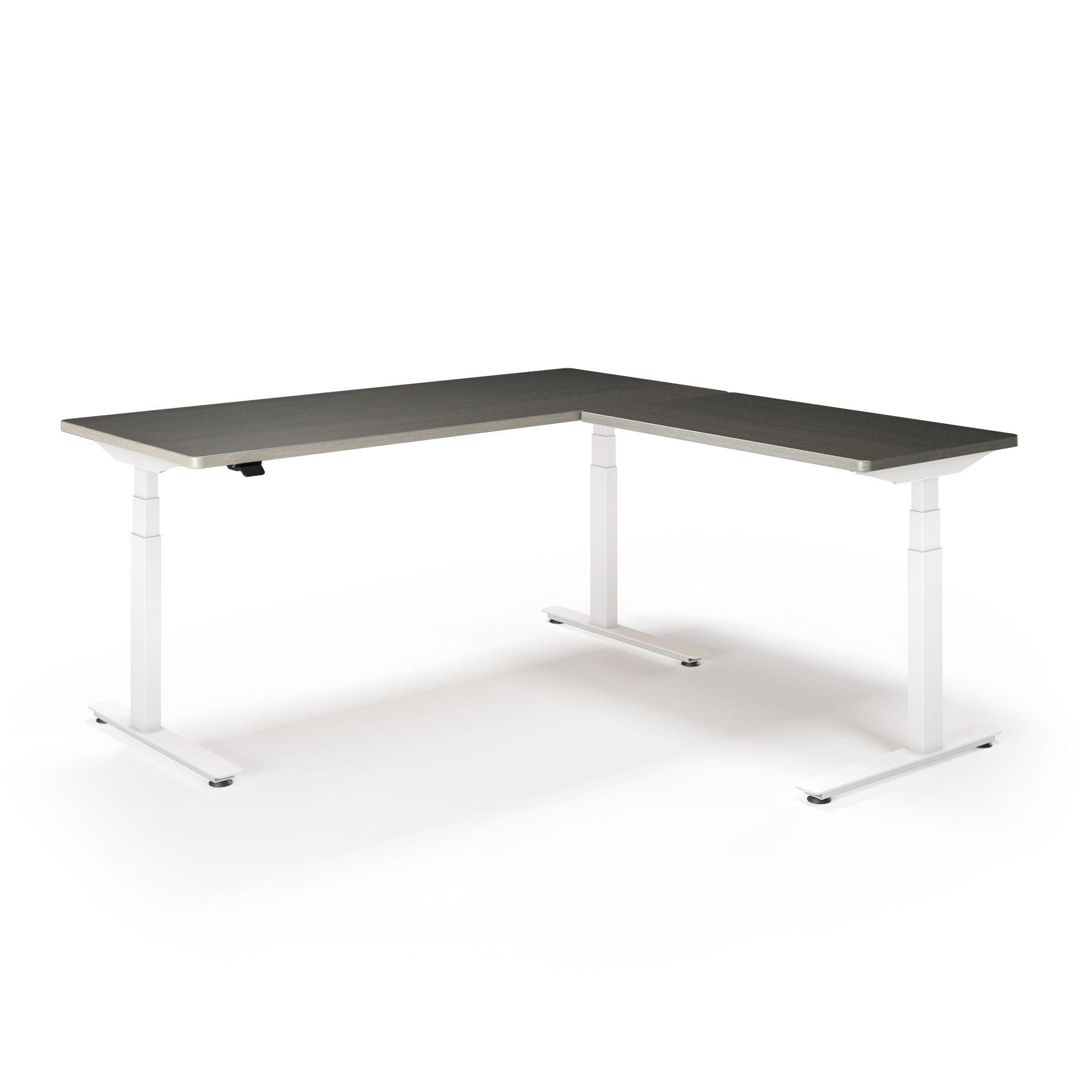 P1 ELITE L-Shaped Standing Desk with Solid Wood Desktop