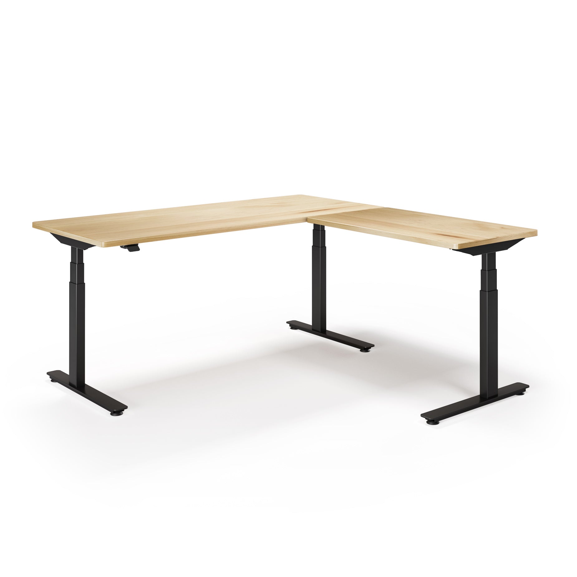 P1 ELITE L-Shaped Standing Desk with Solid Wood Desktop