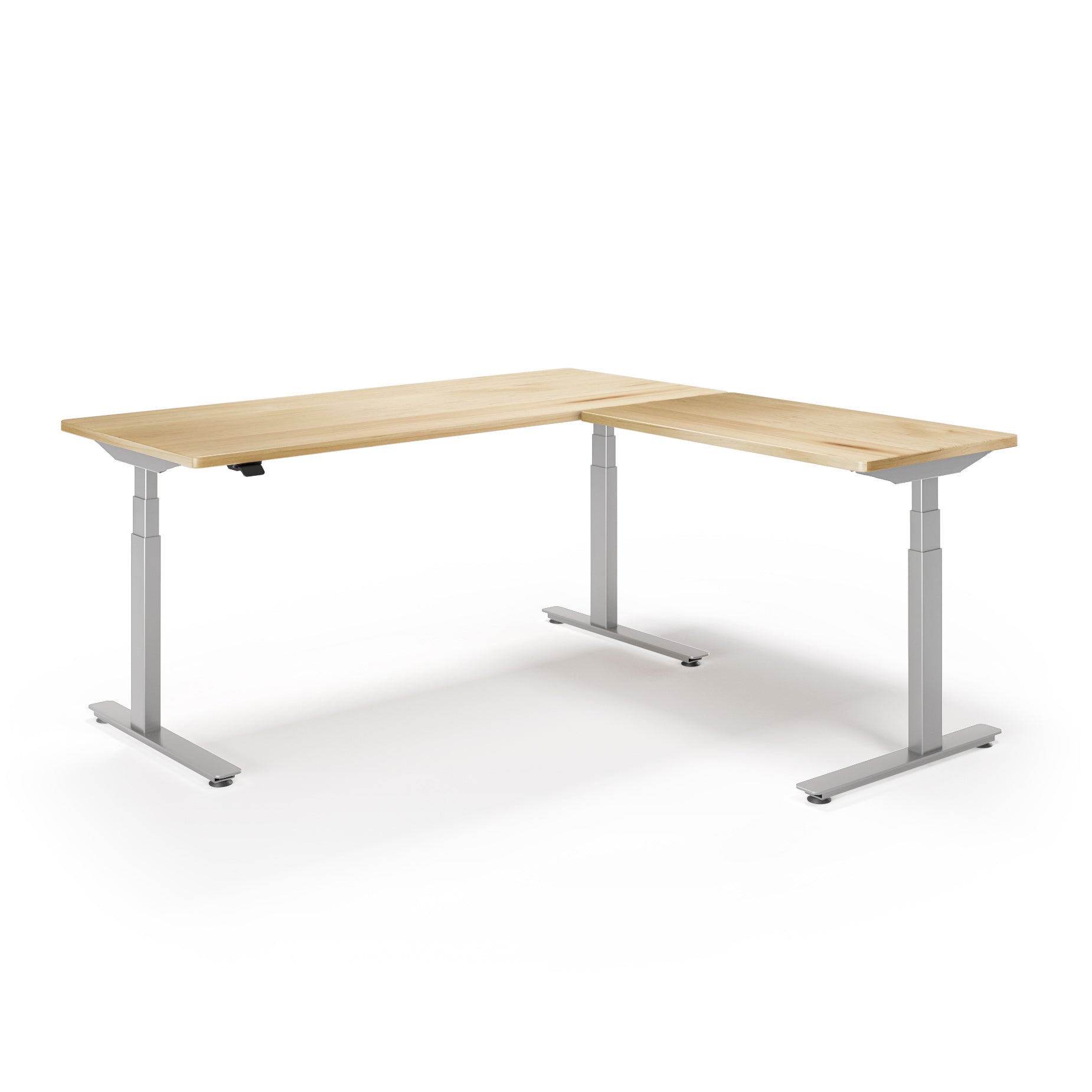 P1 ELITE L-Shaped Standing Desk with Solid Wood Desktop