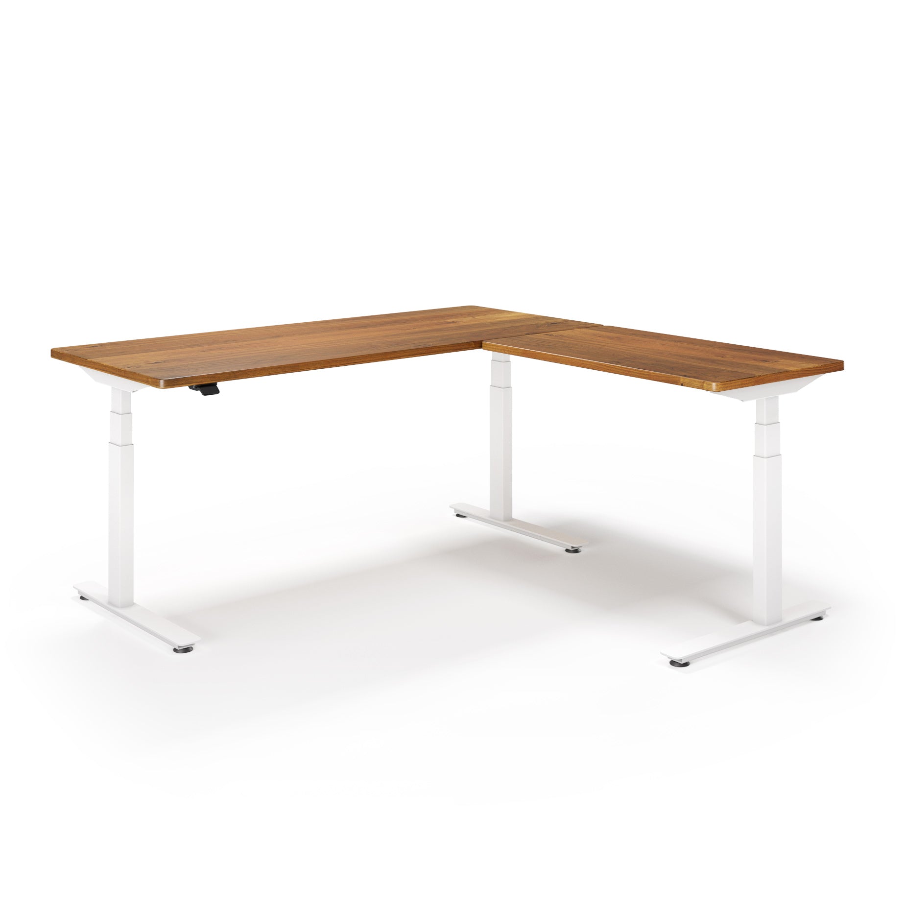 P1 ELITE L-Shaped Standing Desk with Solid Wood Desktop