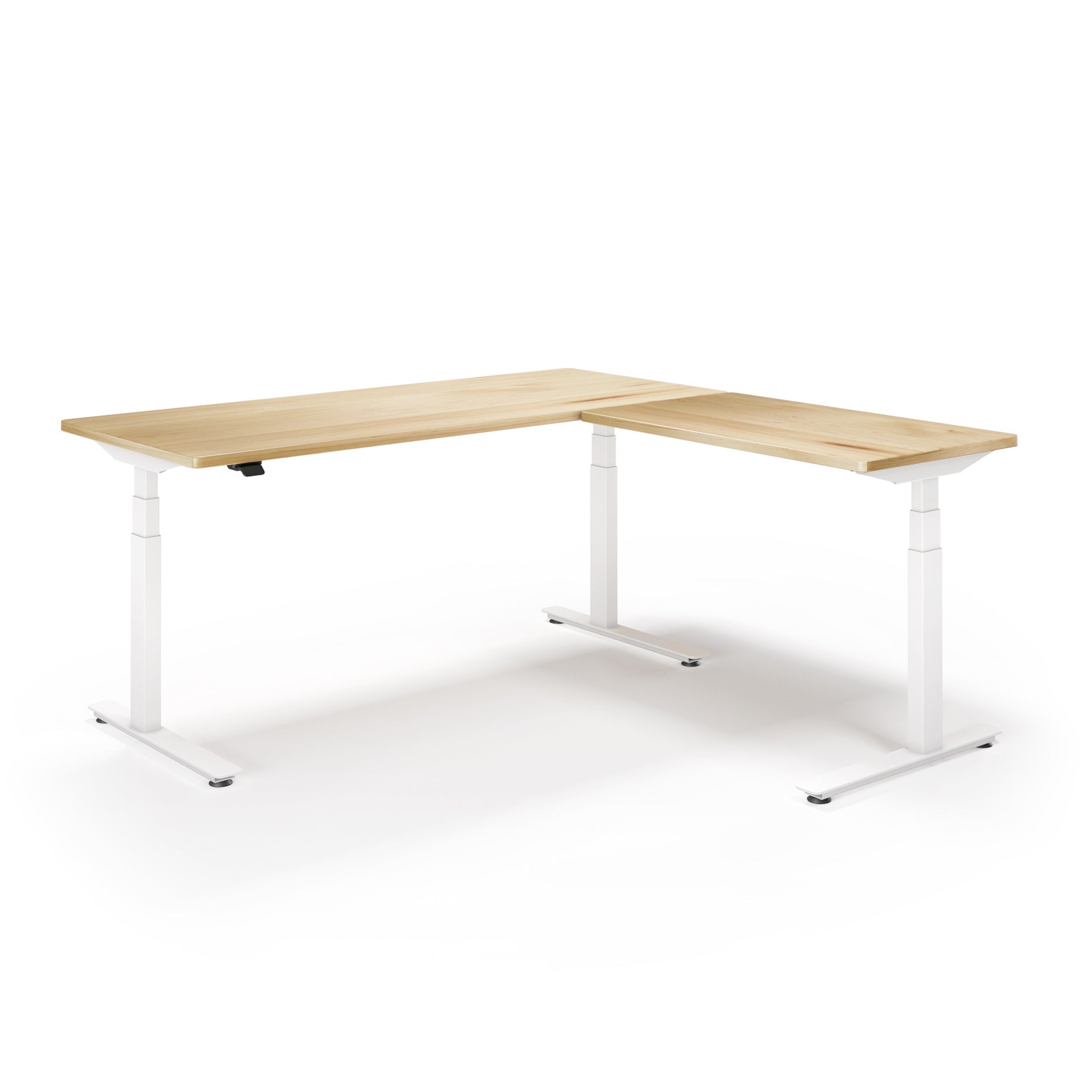 P1 ELITE L-Shaped Standing Desk with Solid Wood Desktop
