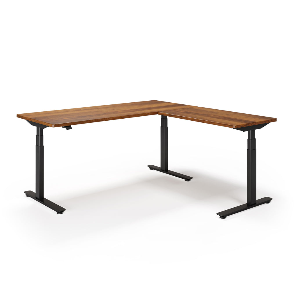 P1 ELITE L-Shaped Standing Desk with Solid Wood Desktop