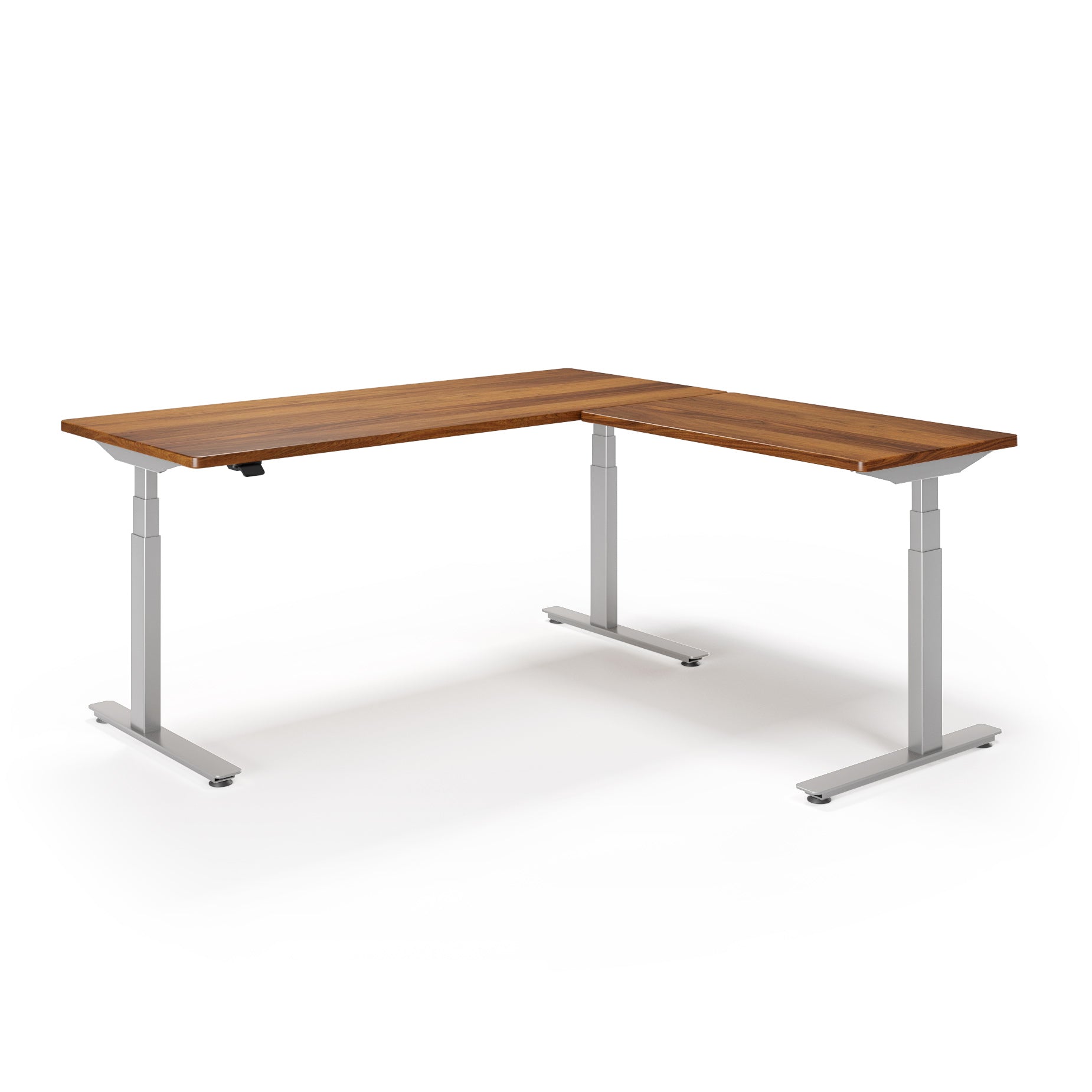 P1 ELITE L-Shaped Standing Desk with Solid Wood Desktop