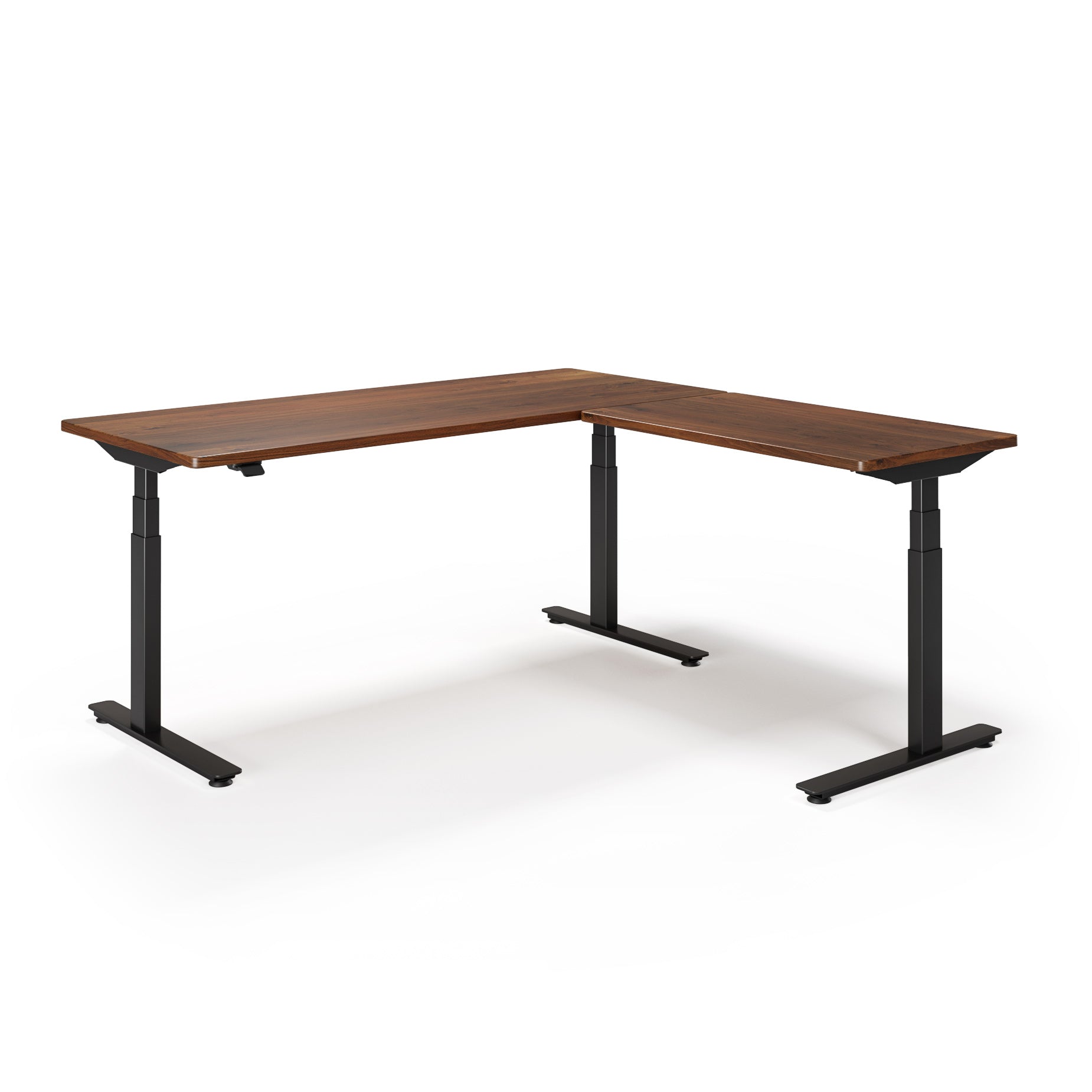 P1 ELITE L-Shaped Standing Desk with Solid Wood Desktop