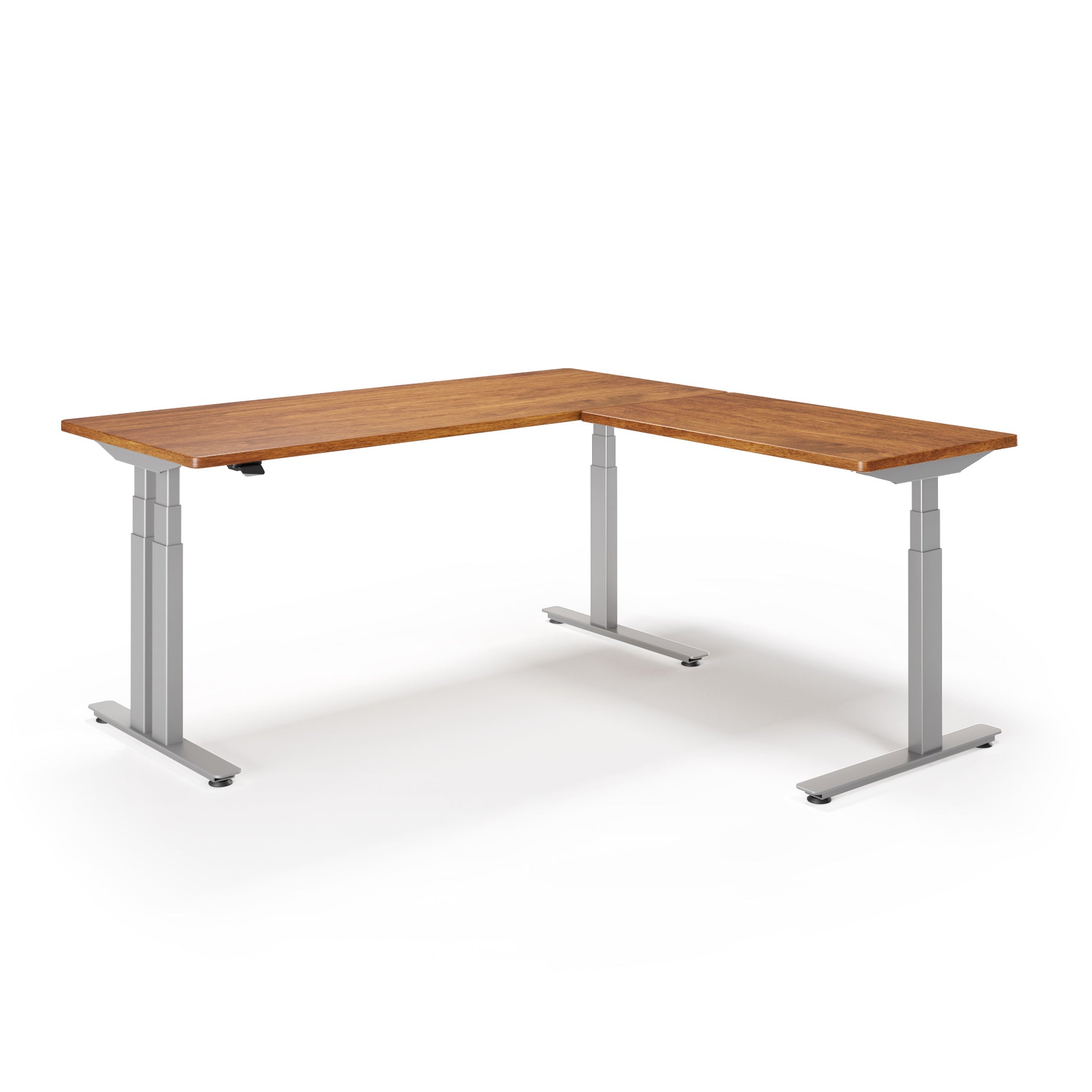 P1 ELITE PLUS L-Shaped Standing Desk with Solid Wood Desktop