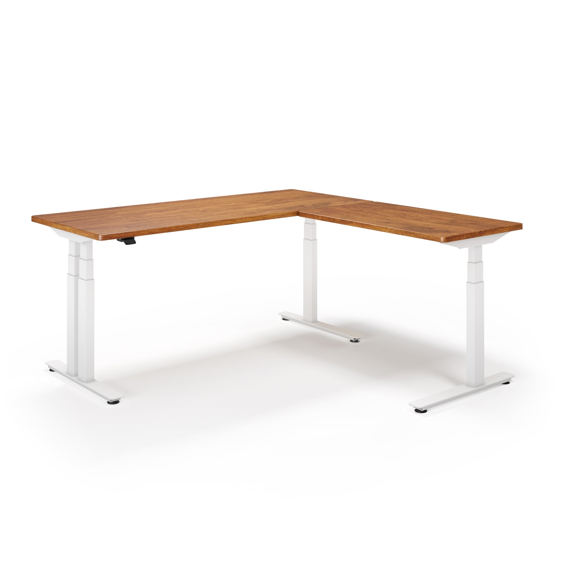 P1 ELITE PLUS L-Shaped Standing Desk with Solid Wood Desktop