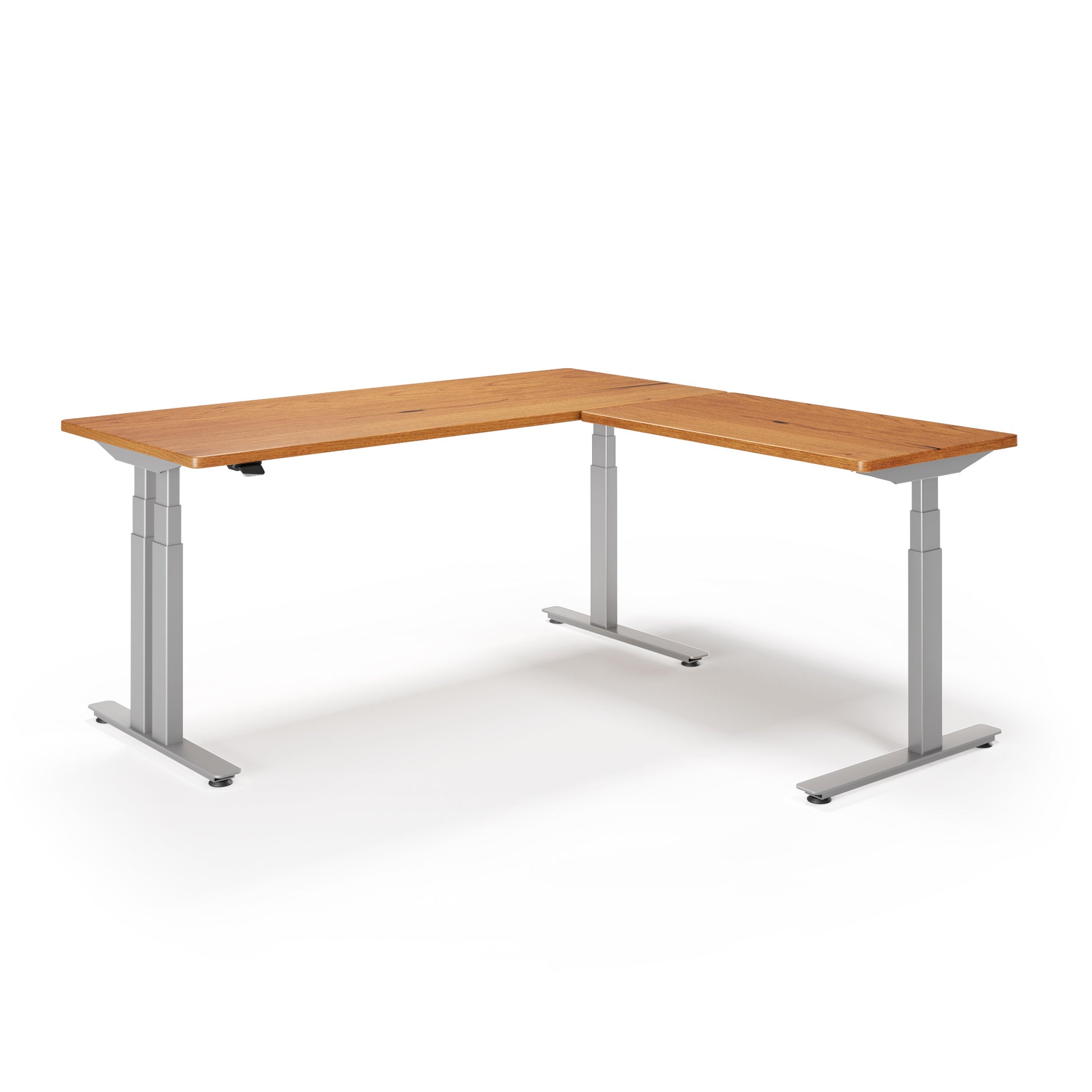 P1 ELITE PLUS L-Shaped Standing Desk with Solid Wood Desktop