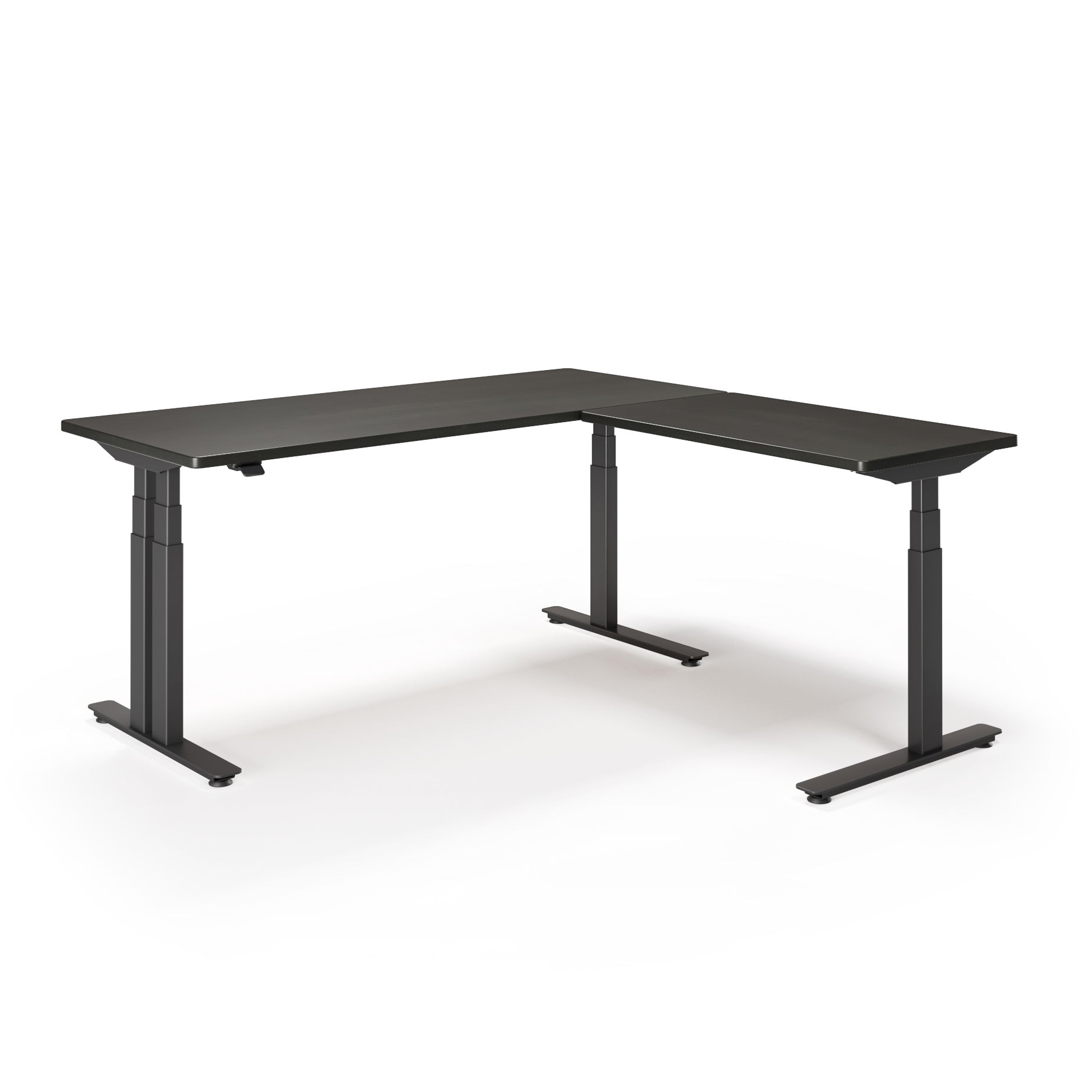 P1 ELITE PLUS L-Shaped Standing Desk with Solid Wood Desktop