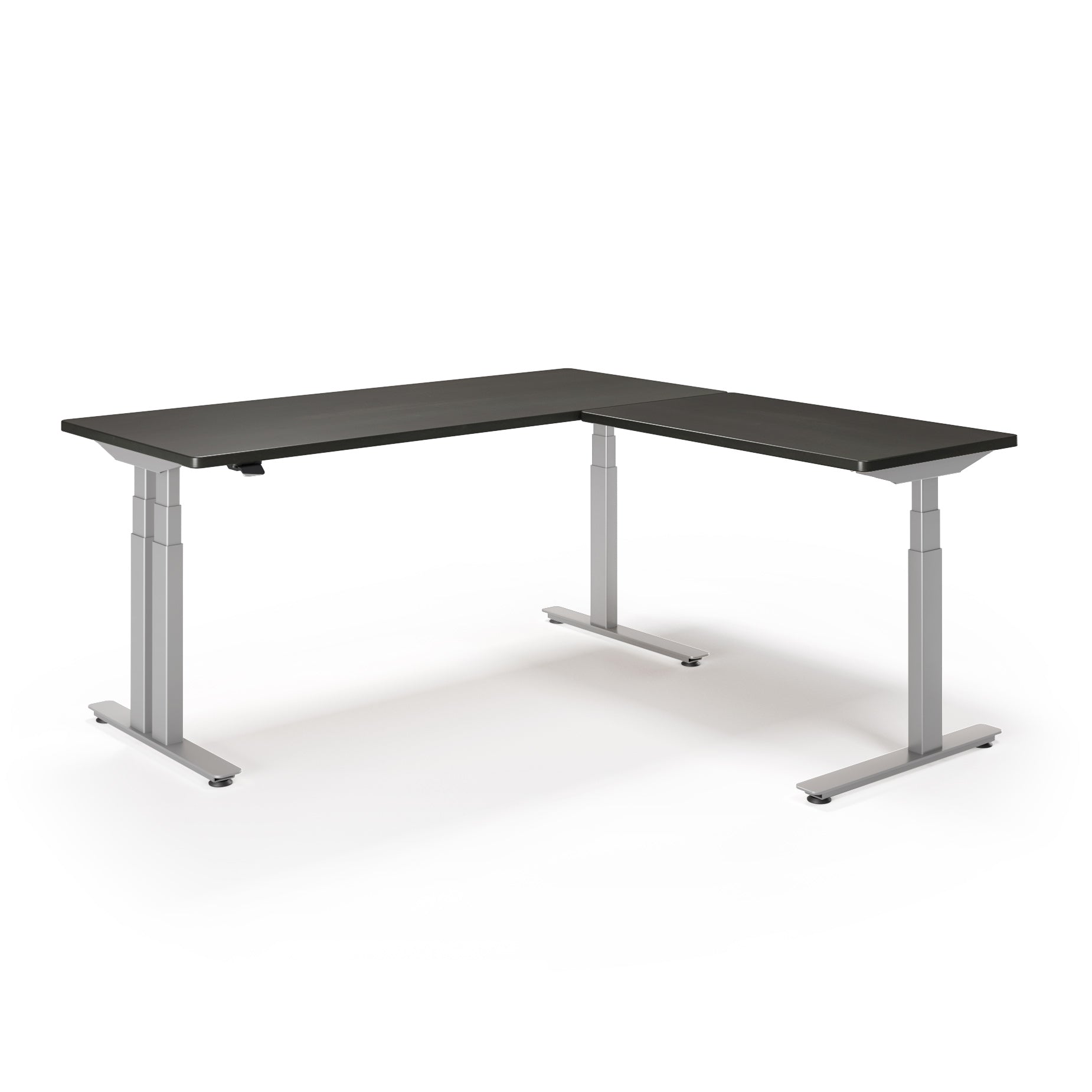 P1 ELITE PLUS L-Shaped Standing Desk with Solid Wood Desktop