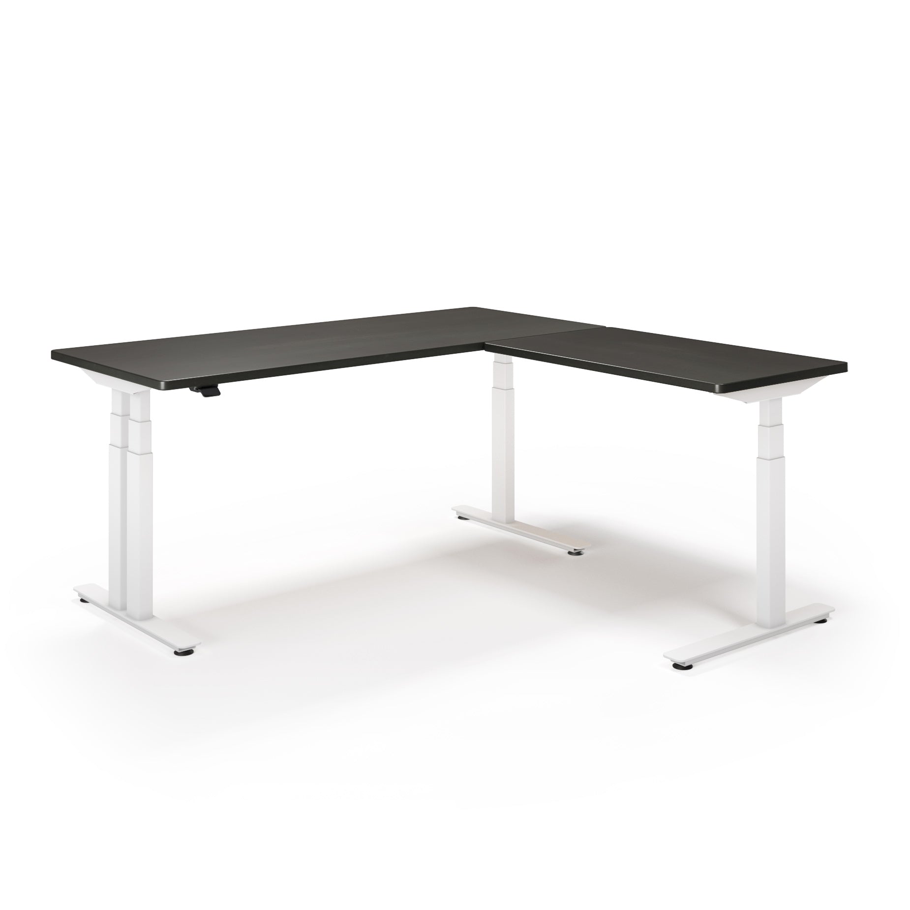 P1 ELITE PLUS L-Shaped Standing Desk with Solid Wood Desktop