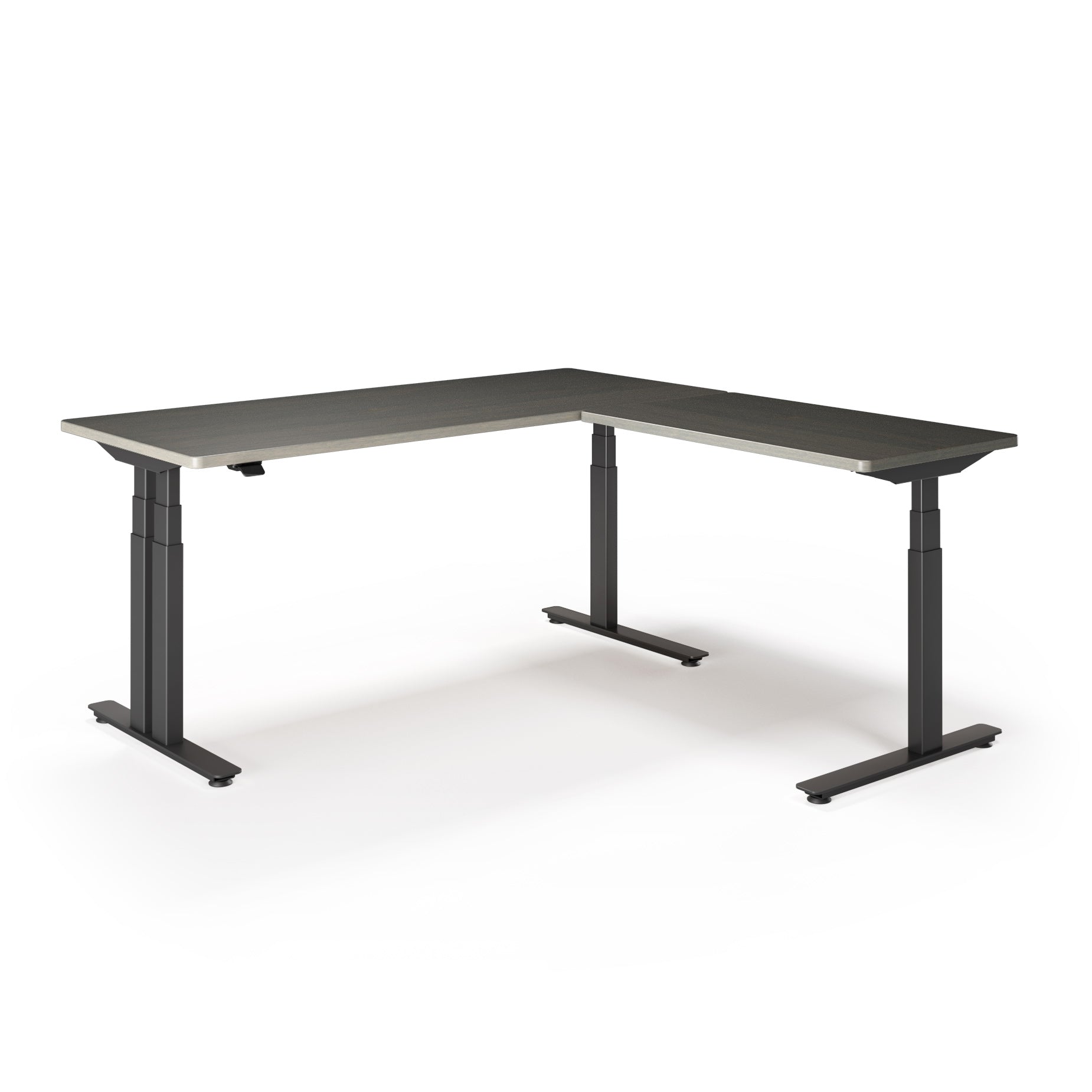 P1 ELITE PLUS L-Shaped Standing Desk with Solid Wood Desktop