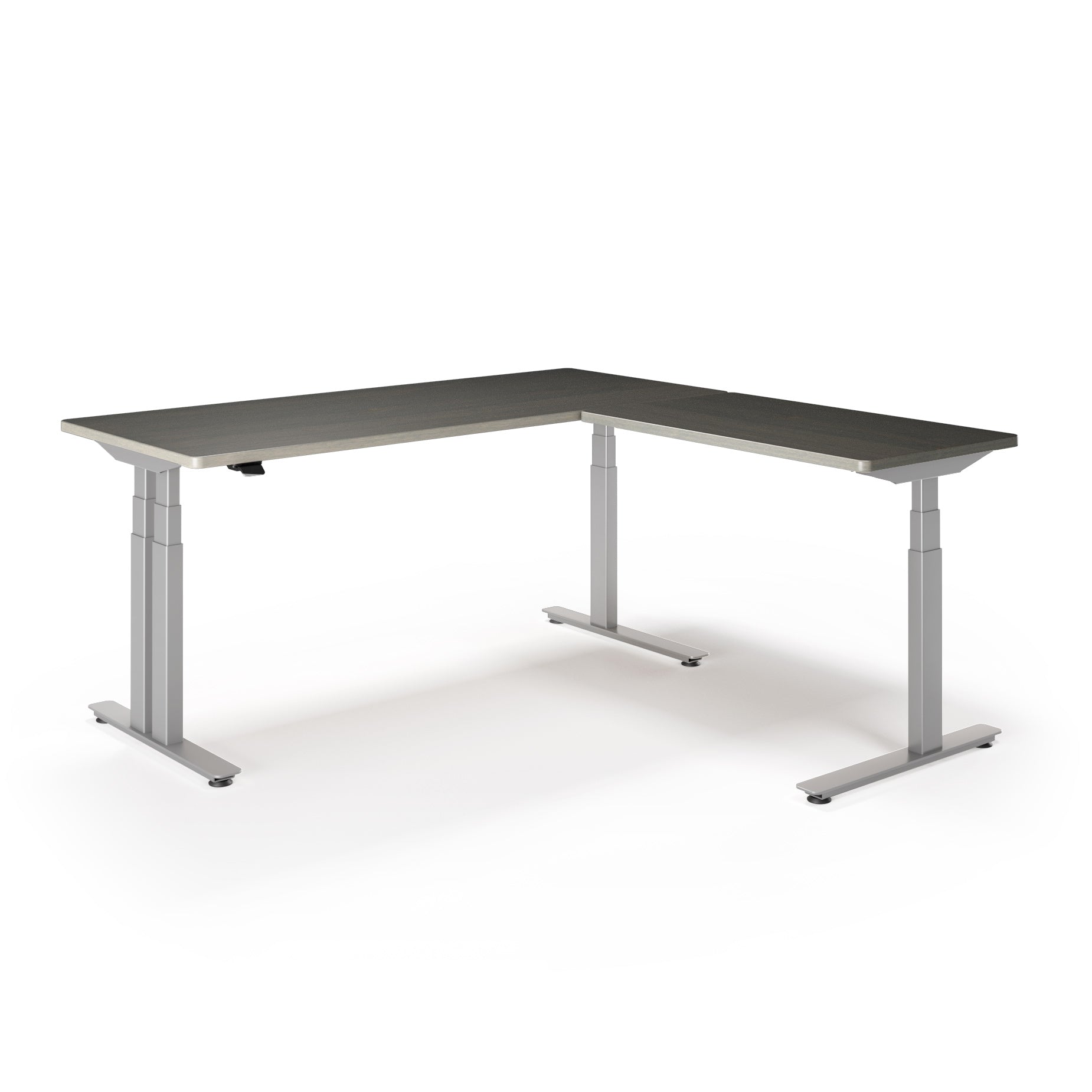 P1 ELITE PLUS L-Shaped Standing Desk with Solid Wood Desktop