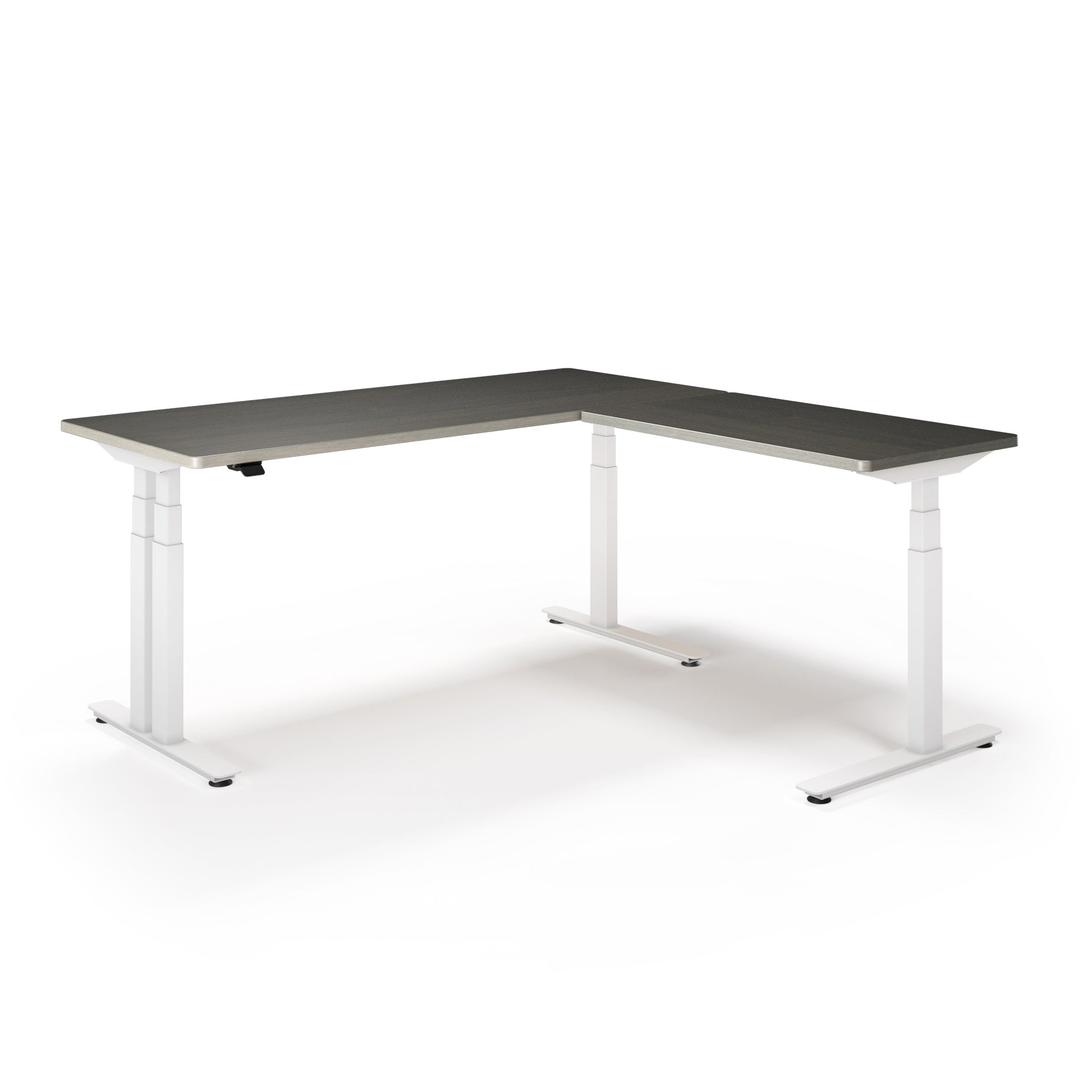 P1 ELITE PLUS L-Shaped Standing Desk with Solid Wood Desktop