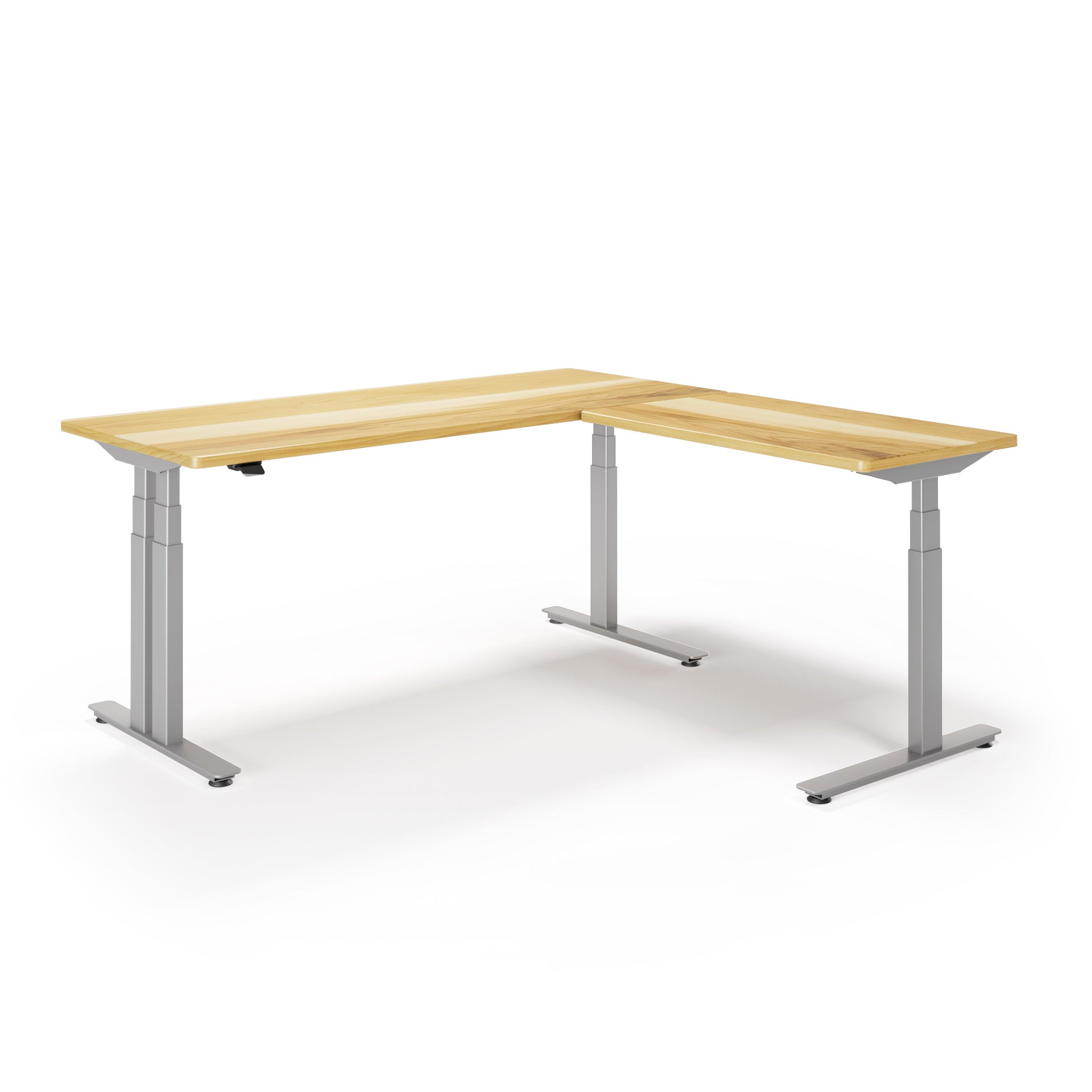 P1 ELITE PLUS L-Shaped Standing Desk with Solid Wood Desktop