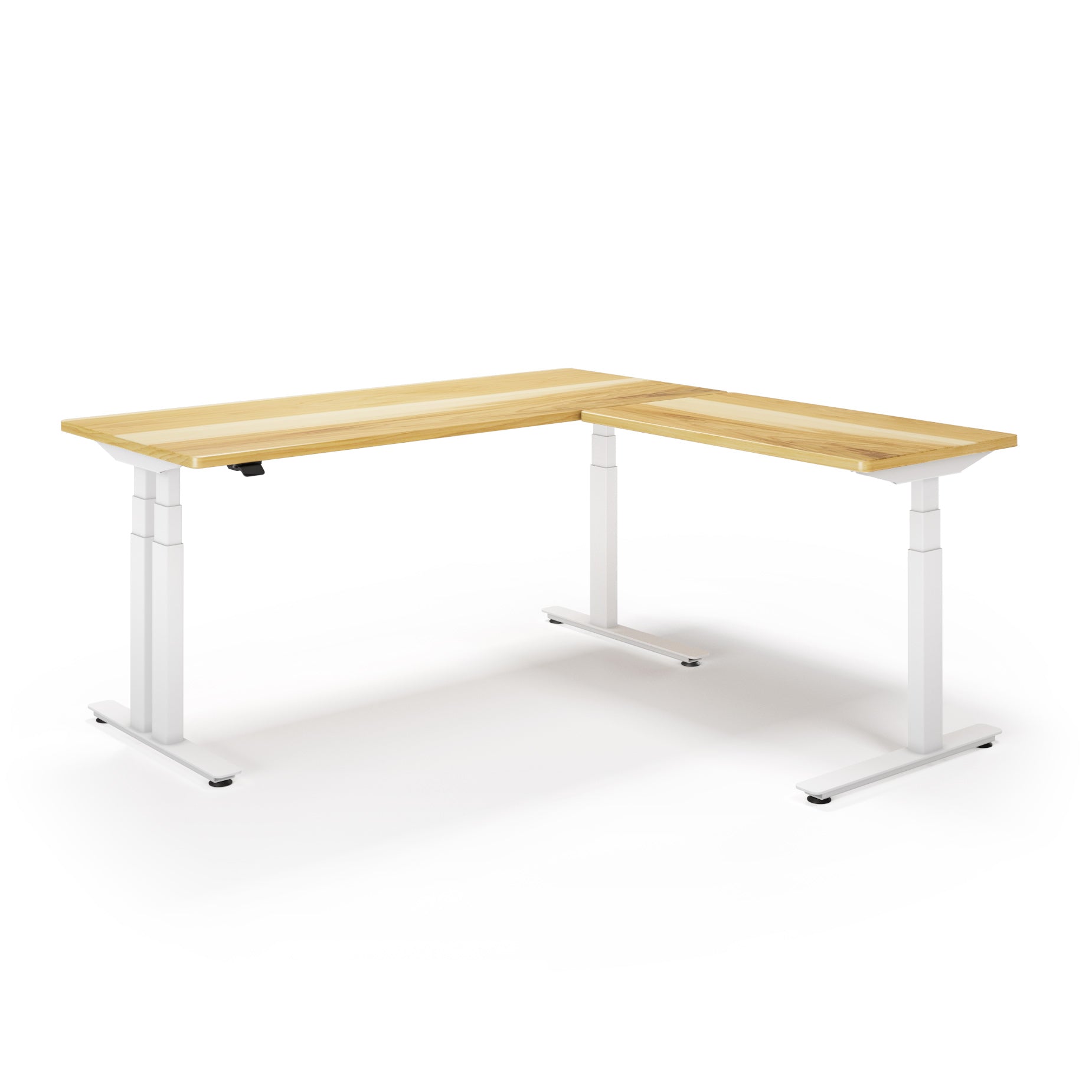 P1 ELITE PLUS L-Shaped Standing Desk with Solid Wood Desktop
