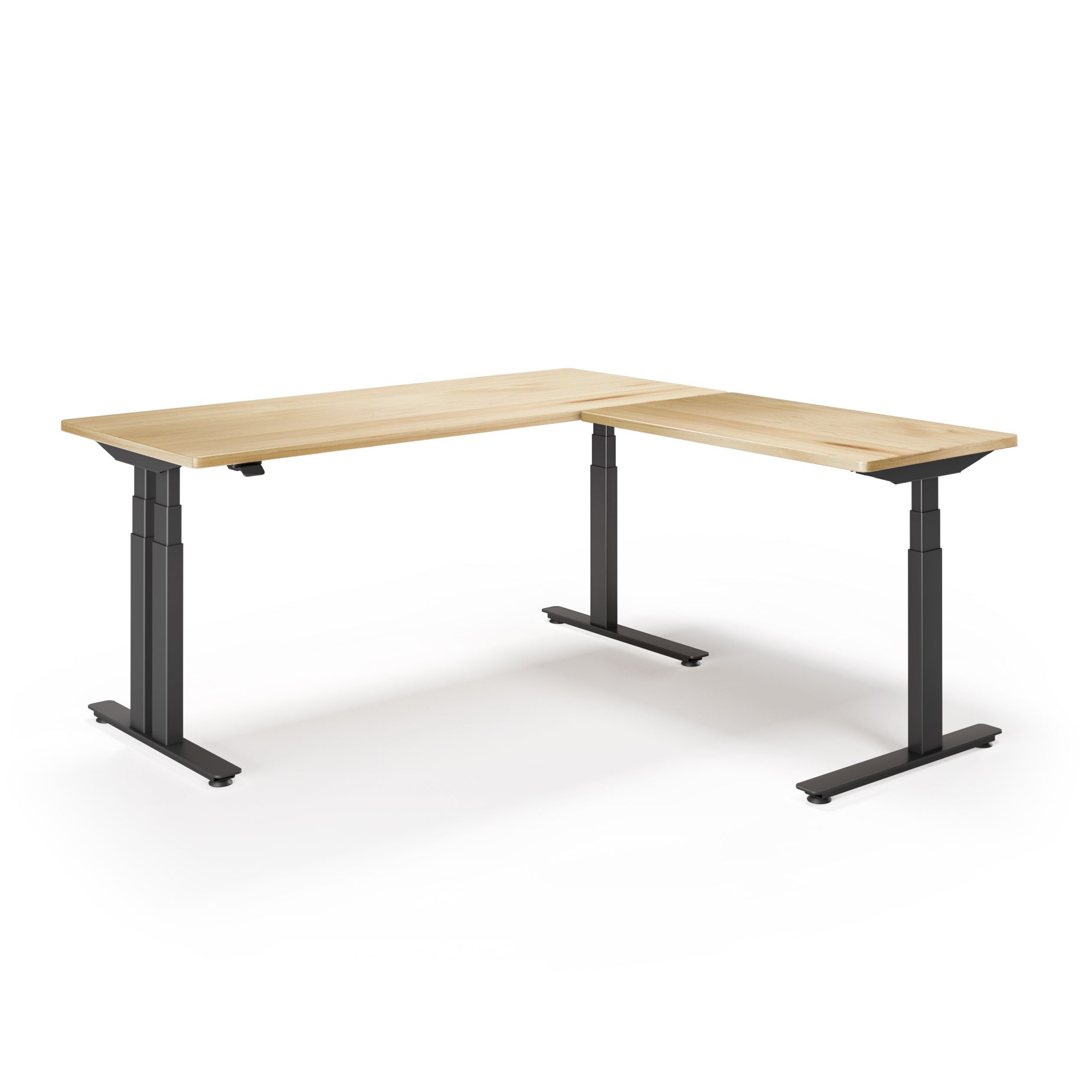 P1 ELITE PLUS L-Shaped Standing Desk with Solid Wood Desktop