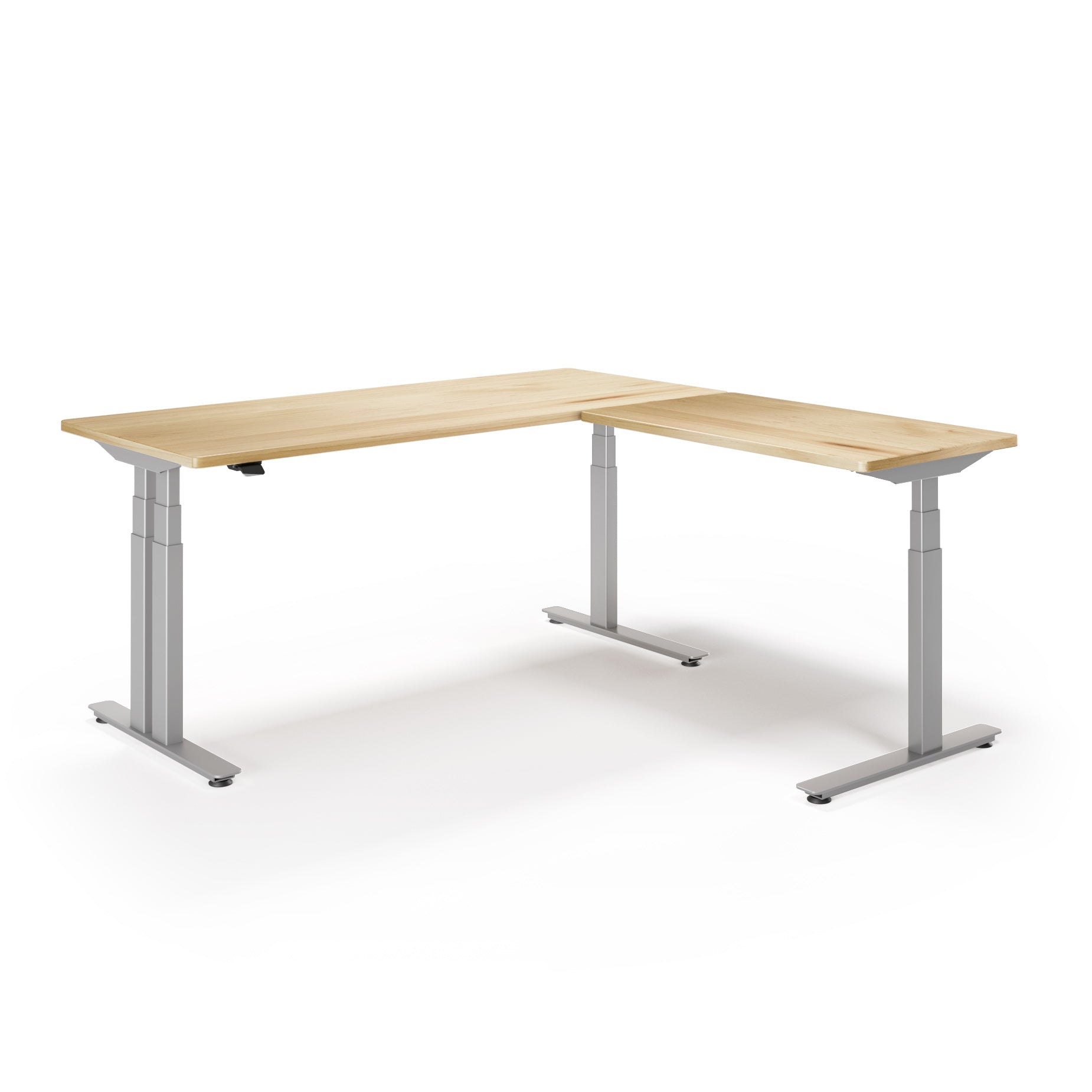 P1 ELITE PLUS L-Shaped Standing Desk with Solid Wood Desktop