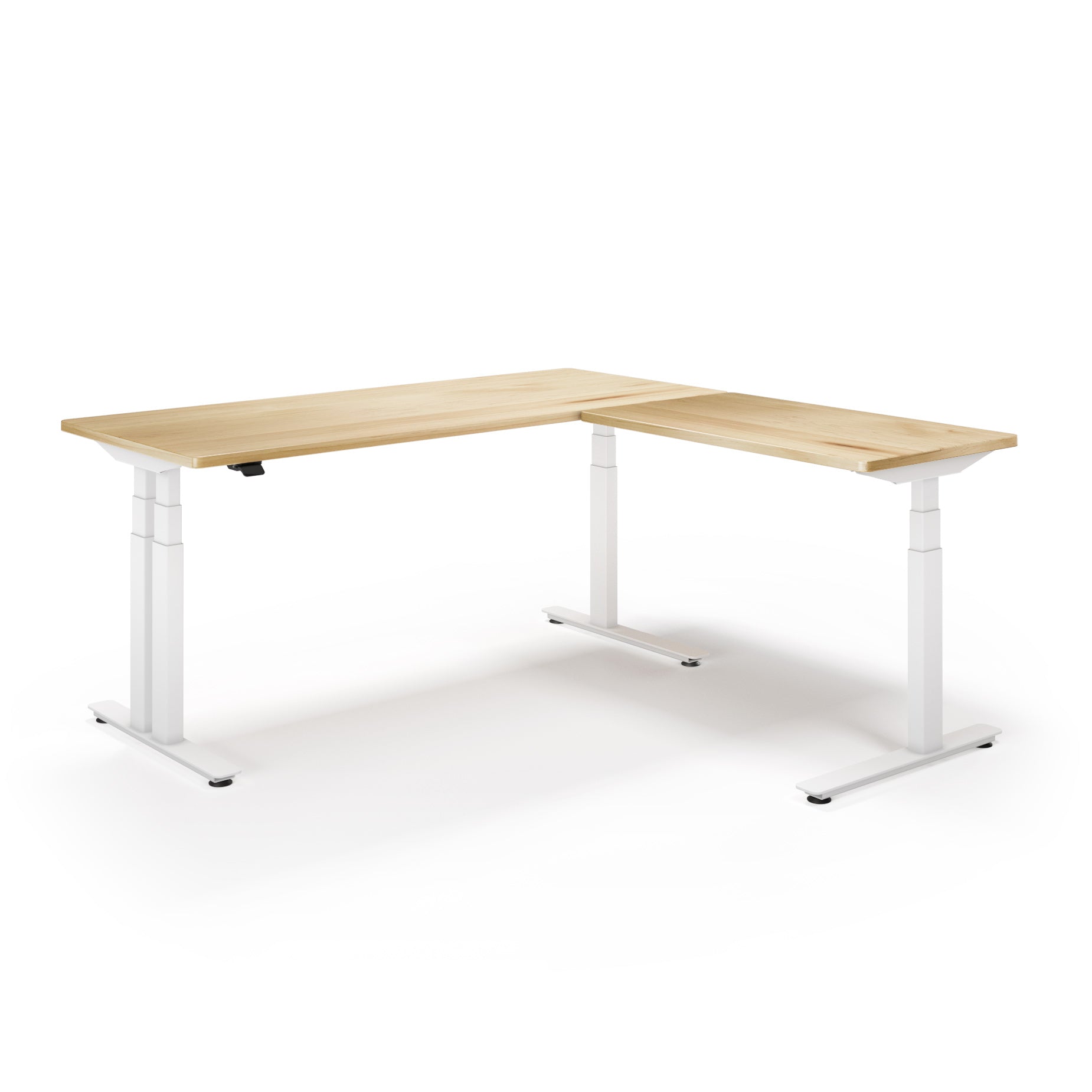 P1 ELITE PLUS L-Shaped Standing Desk with Solid Wood Desktop