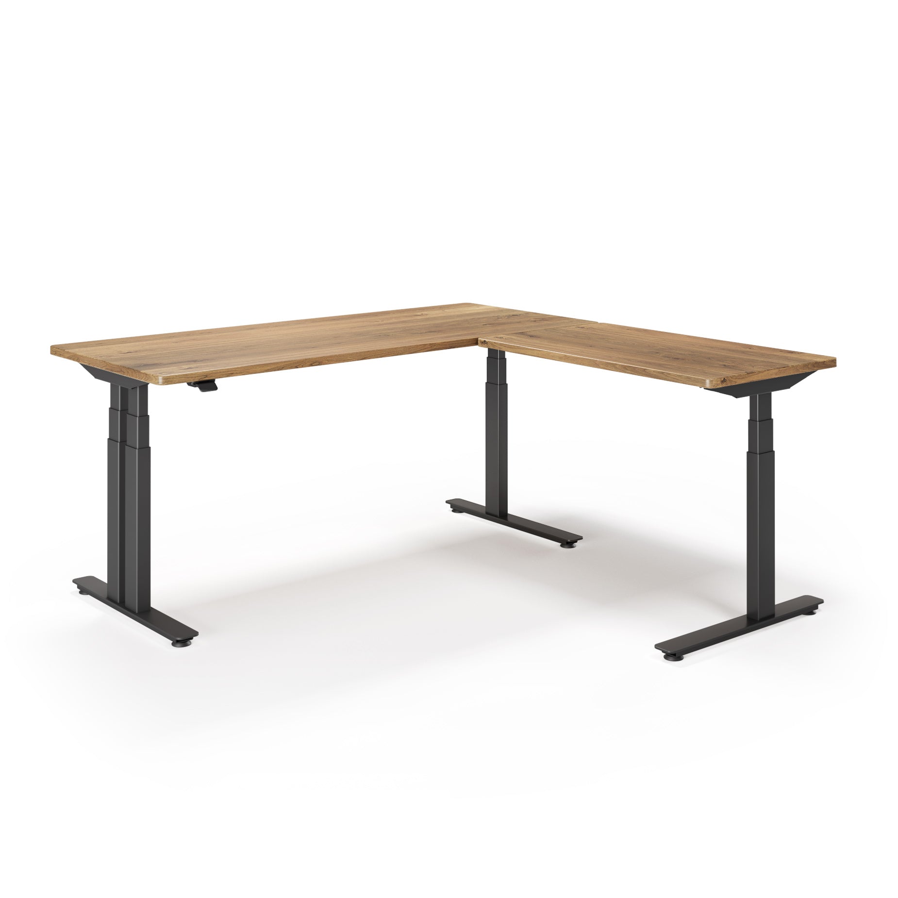 P1 ELITE PLUS L-Shaped Standing Desk with Solid Wood Desktop