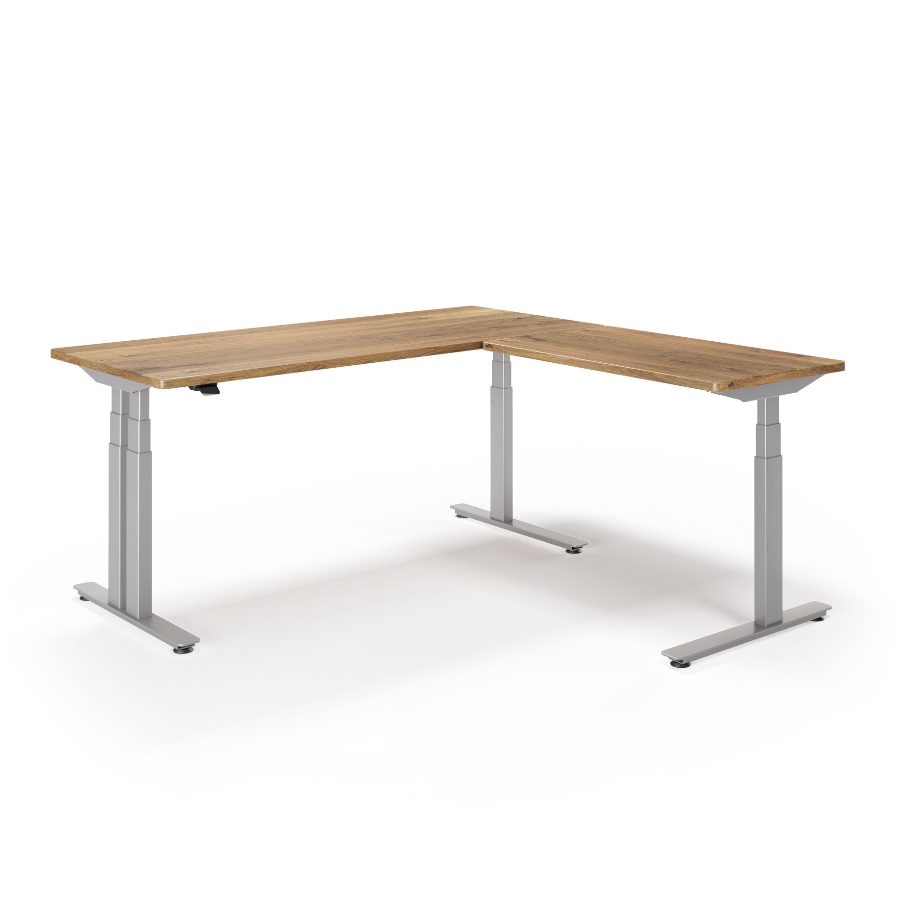 P1 ELITE PLUS L-Shaped Standing Desk with Solid Wood Desktop