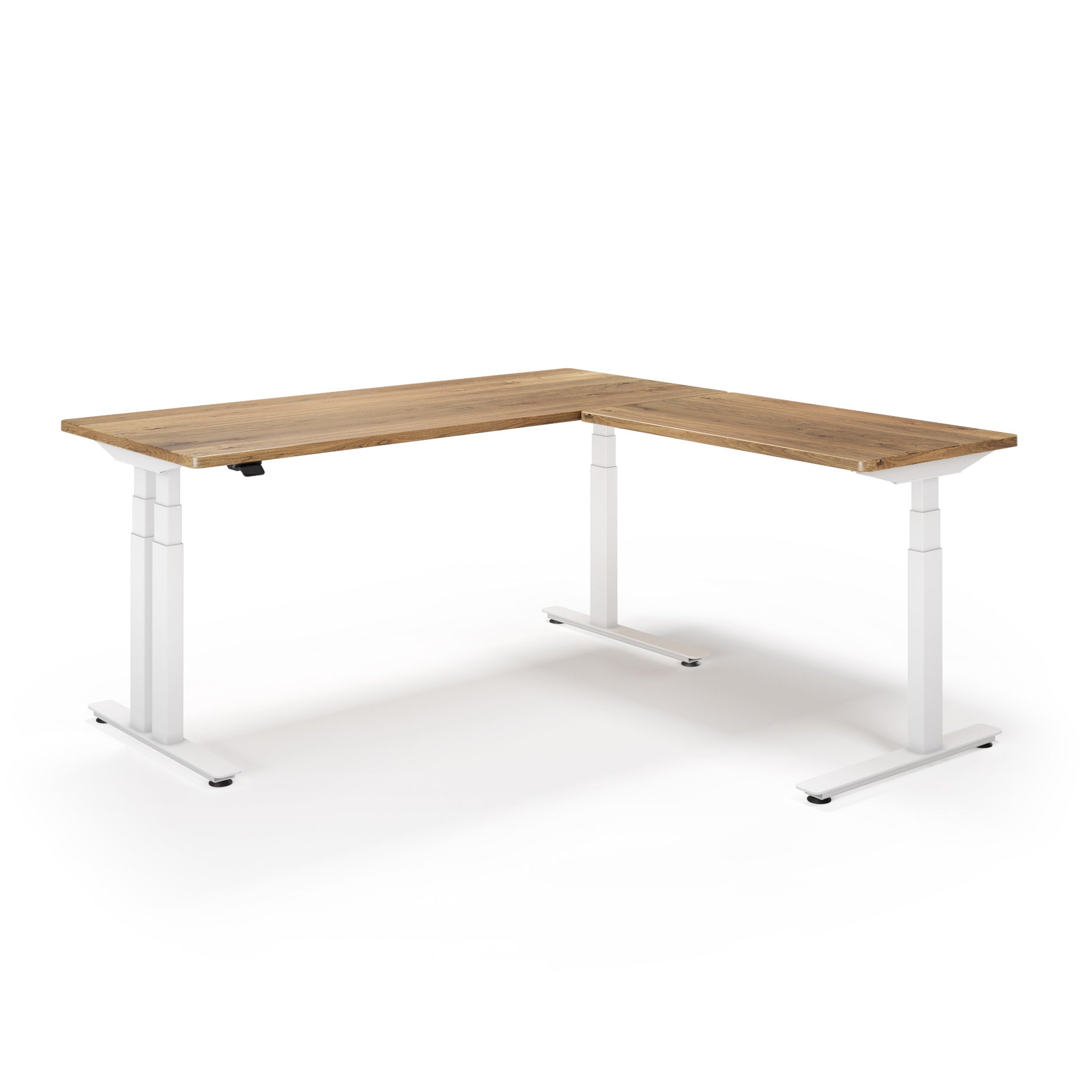 P1 ELITE PLUS L-Shaped Standing Desk with Solid Wood Desktop