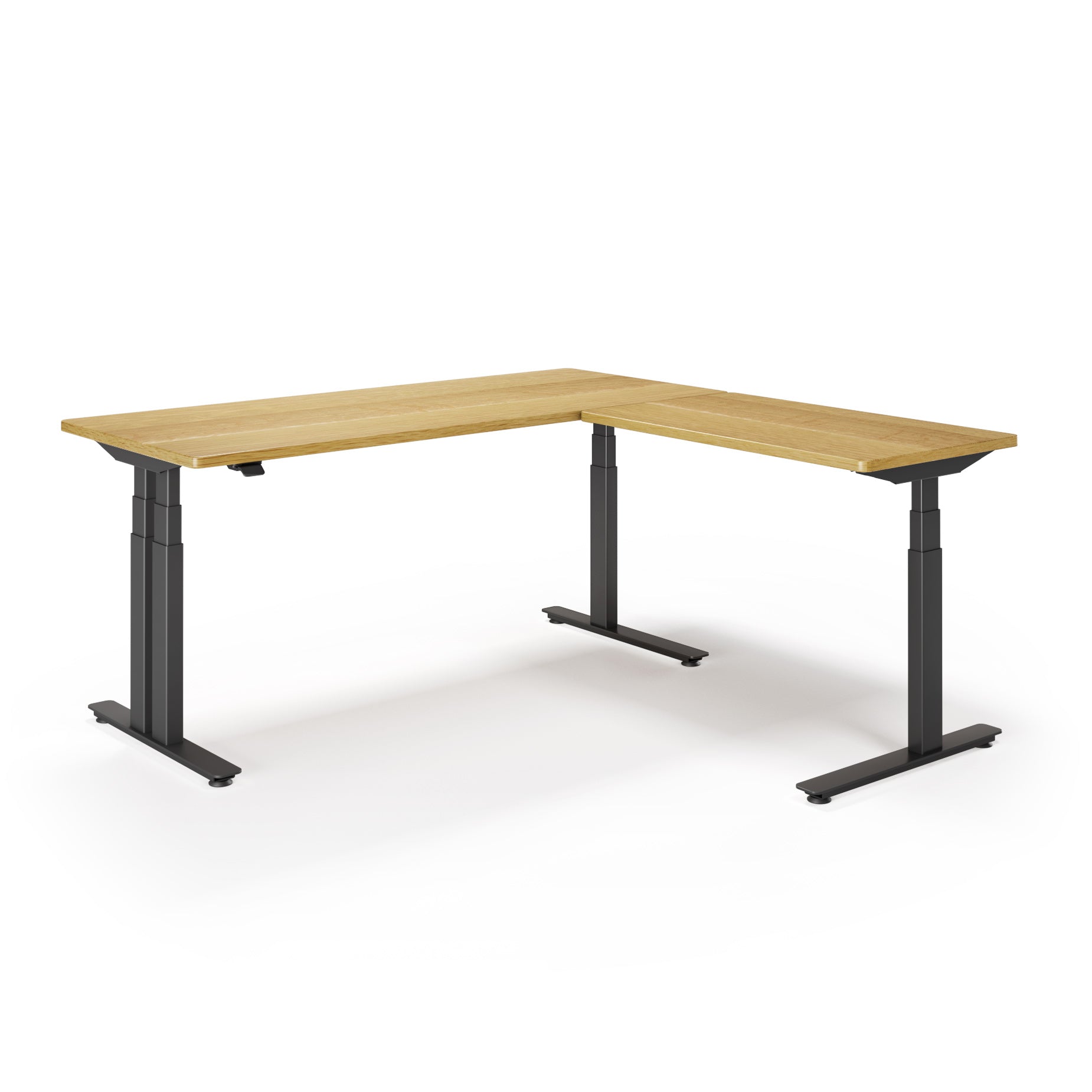 P1 ELITE PLUS L-Shaped Standing Desk with Solid Wood Desktop