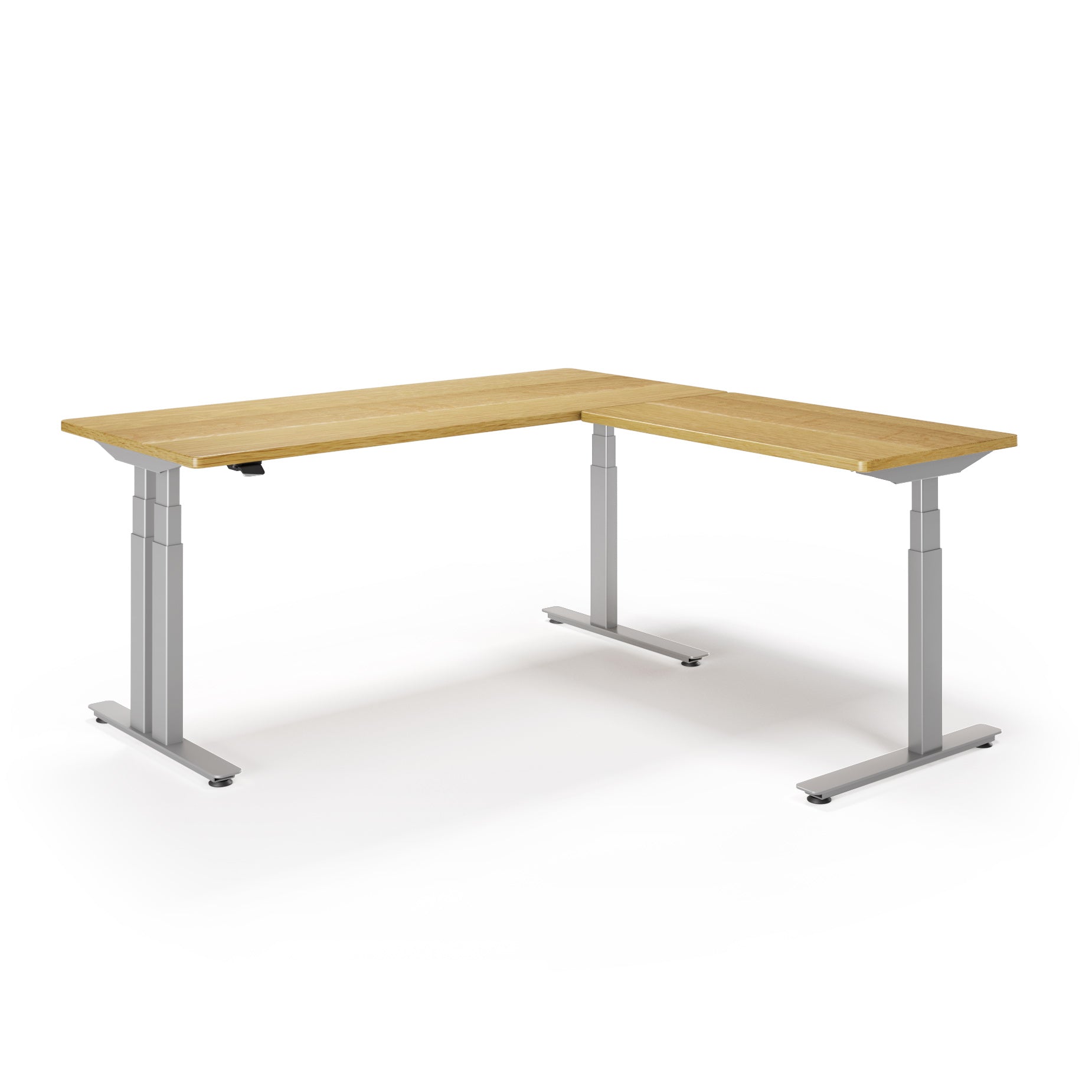 P1 ELITE PLUS L-Shaped Standing Desk with Solid Wood Desktop