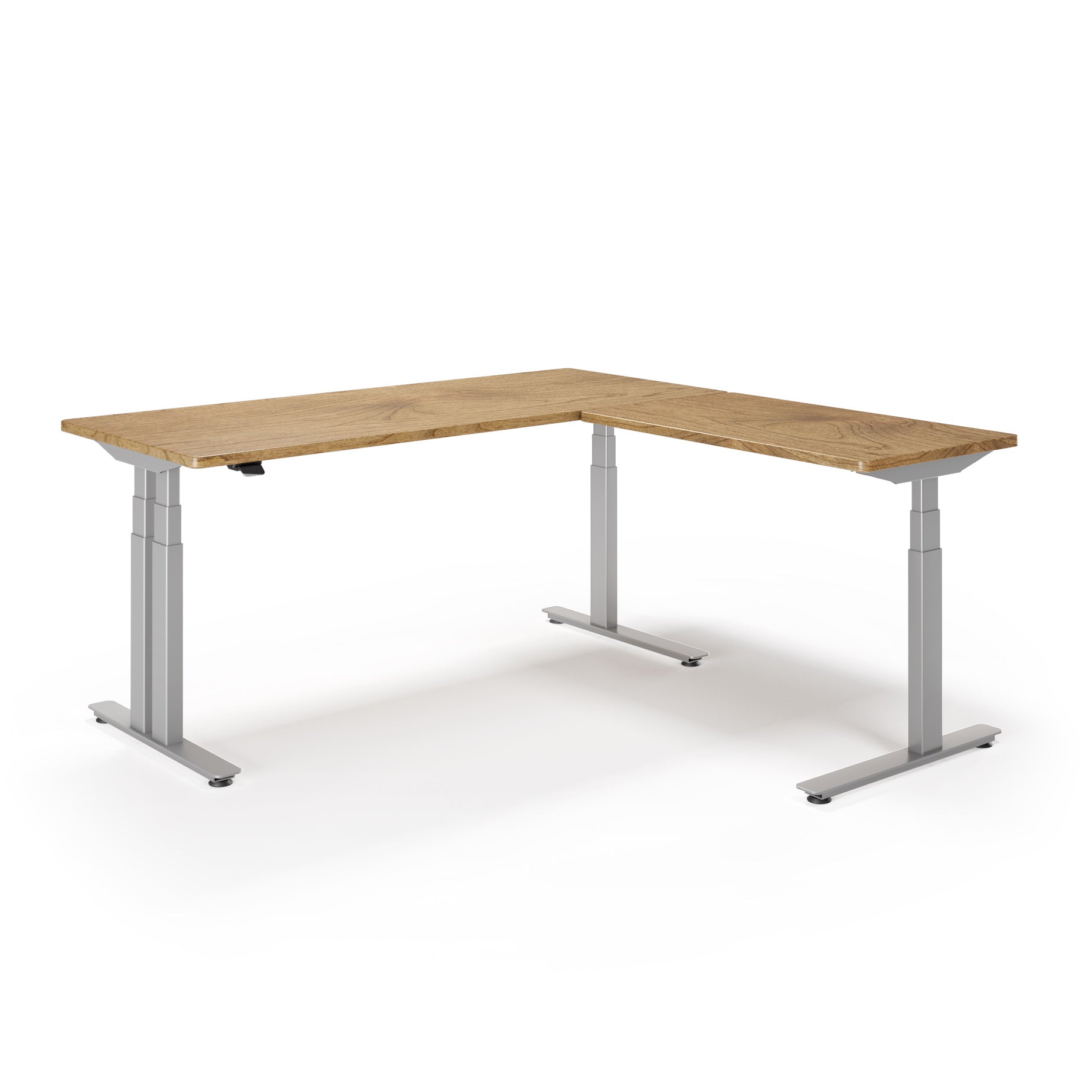 P1 ELITE PLUS L-Shaped Standing Desk with Solid Wood Desktop