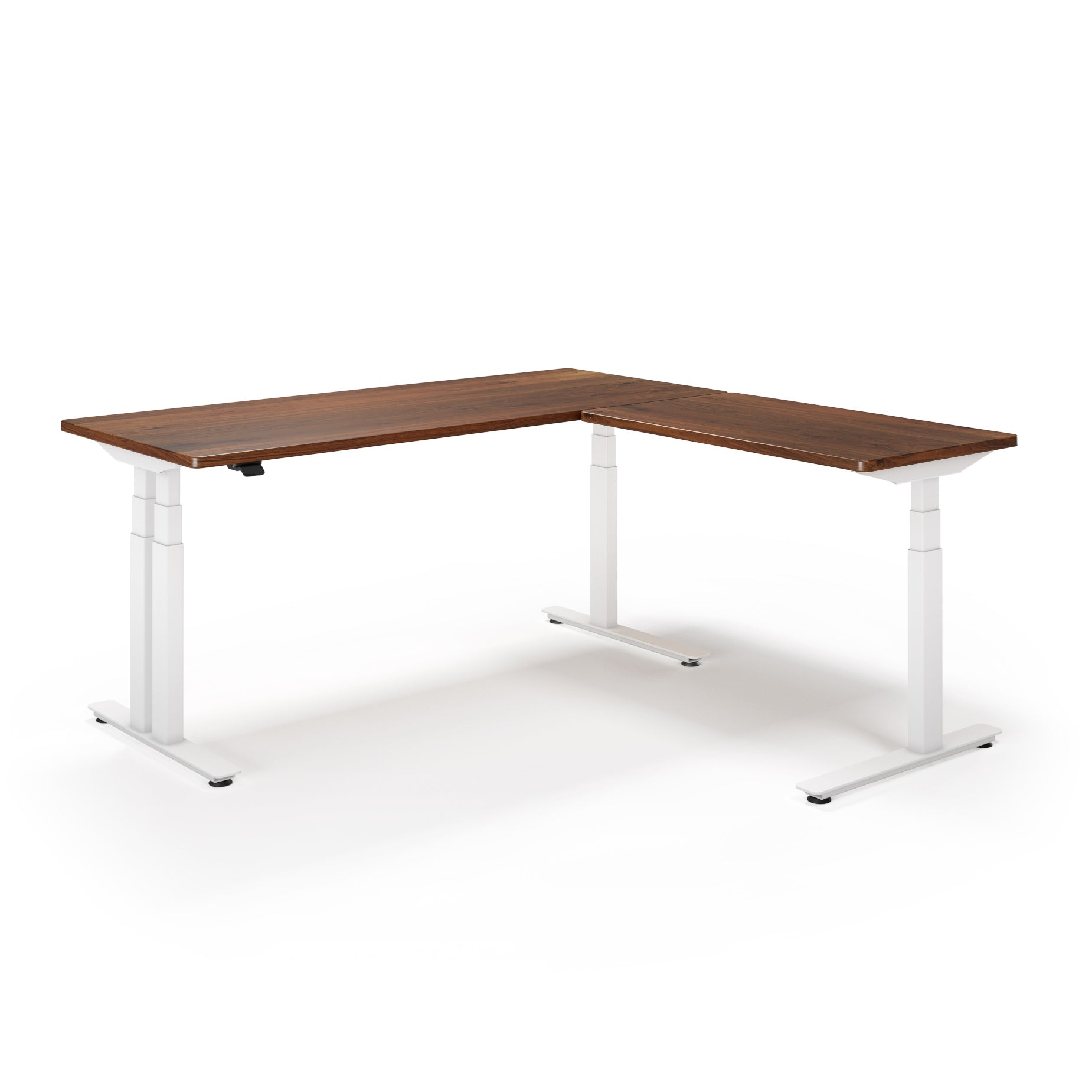 P1 ELITE PLUS L-Shaped Standing Desk with Solid Wood Desktop