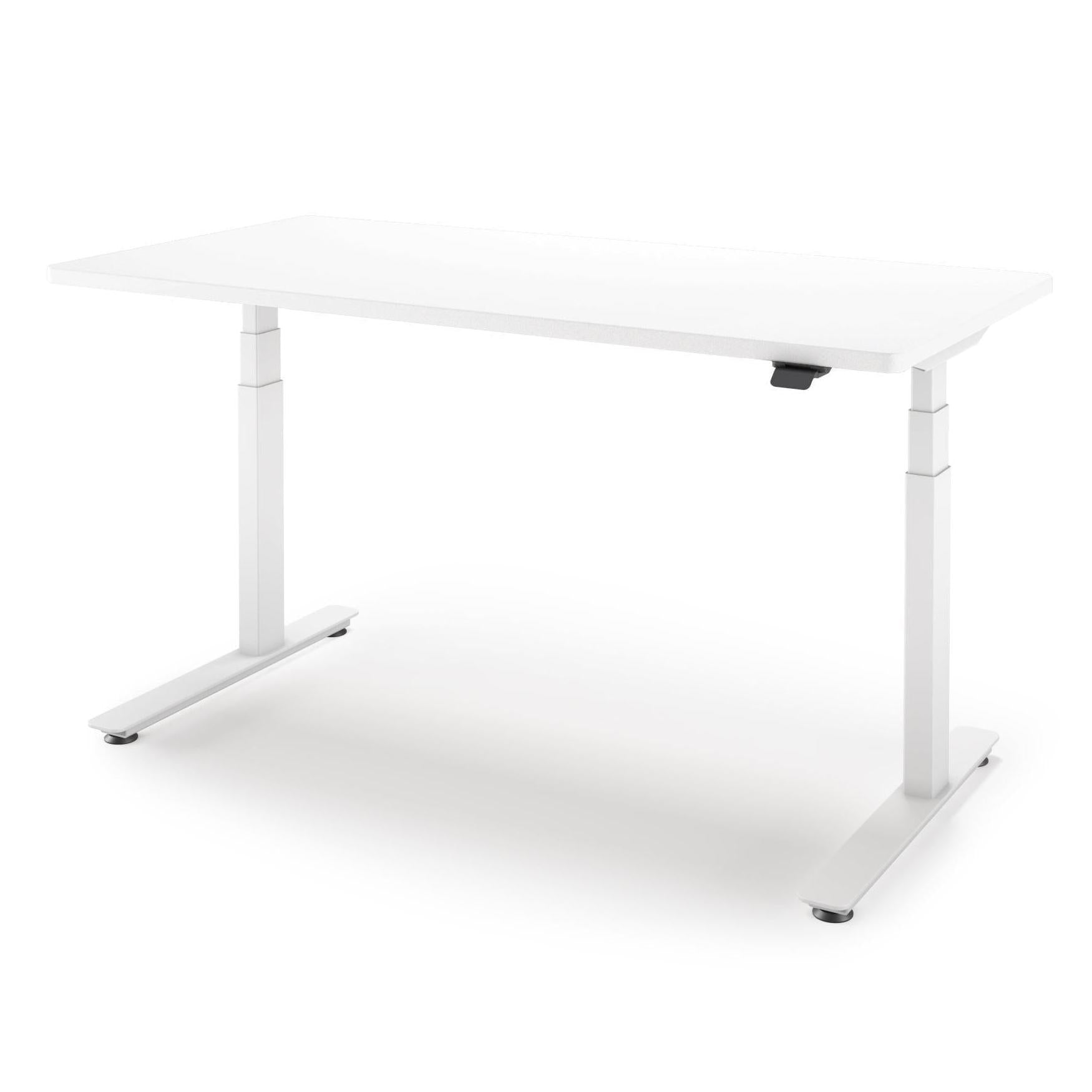 P1 ELITE Standing Desk in 3D Laminate 30x95-Designer White-With Grommet Holes-White-iMovR