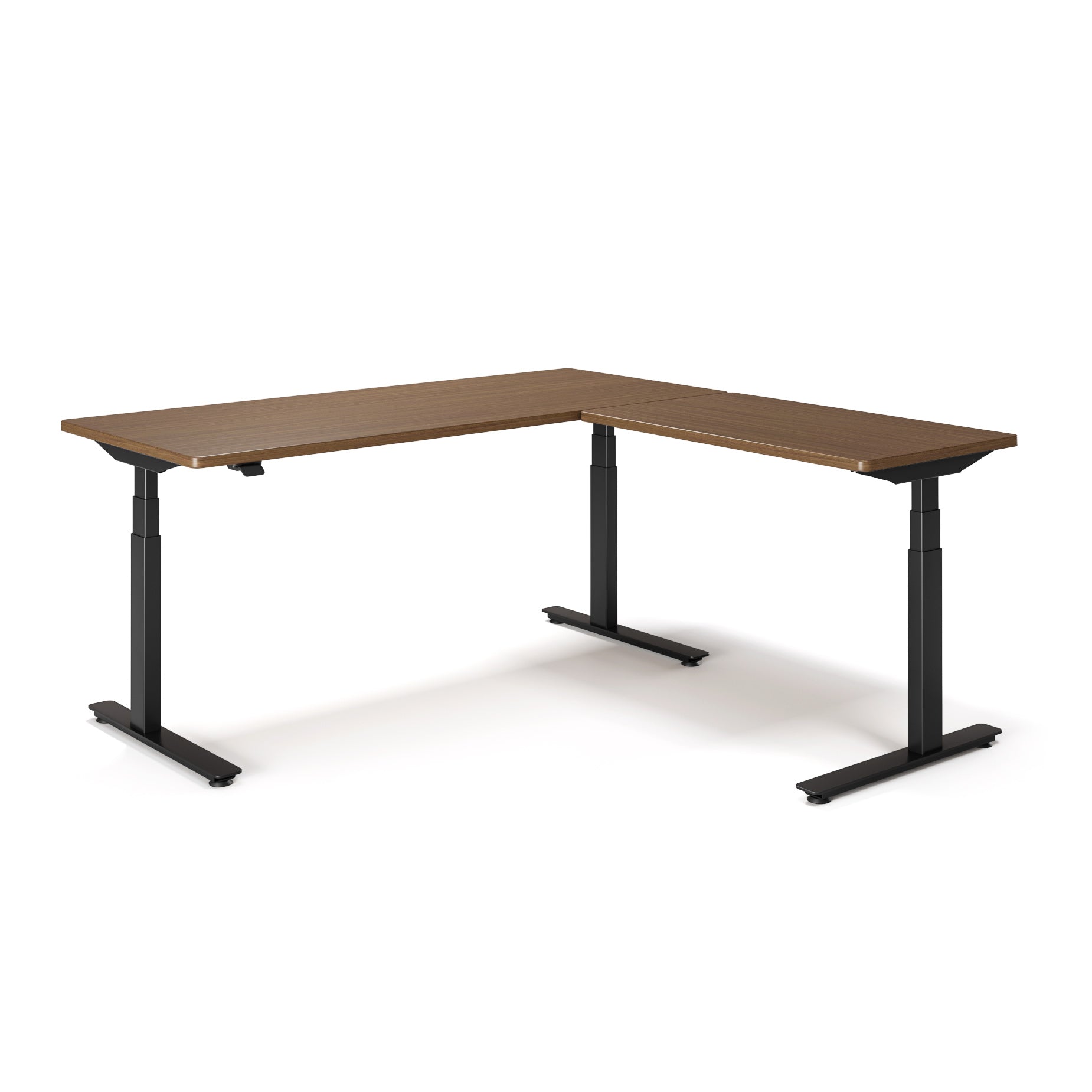 P1 ELITE L-Shaped 3D Laminate Stand Desk | Triple-Motor, Made in