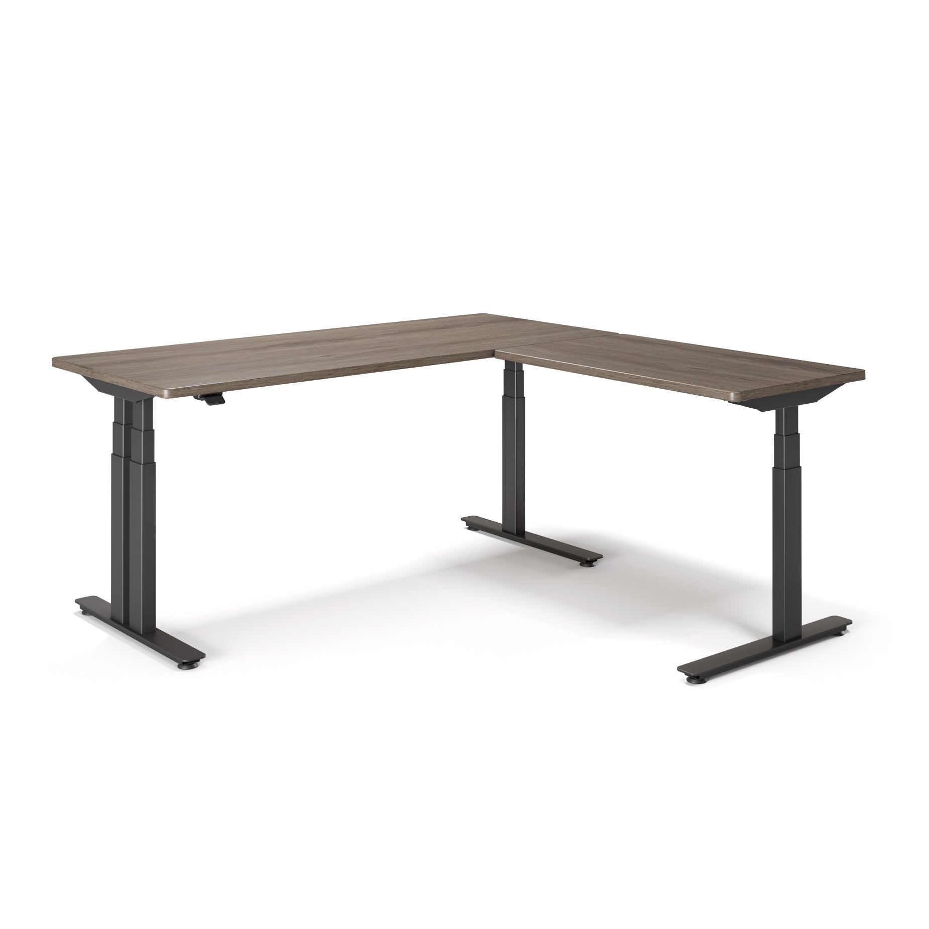 P1 ELITE PLUS L-Shaped Standing Desk with 3D Laminate Desktop