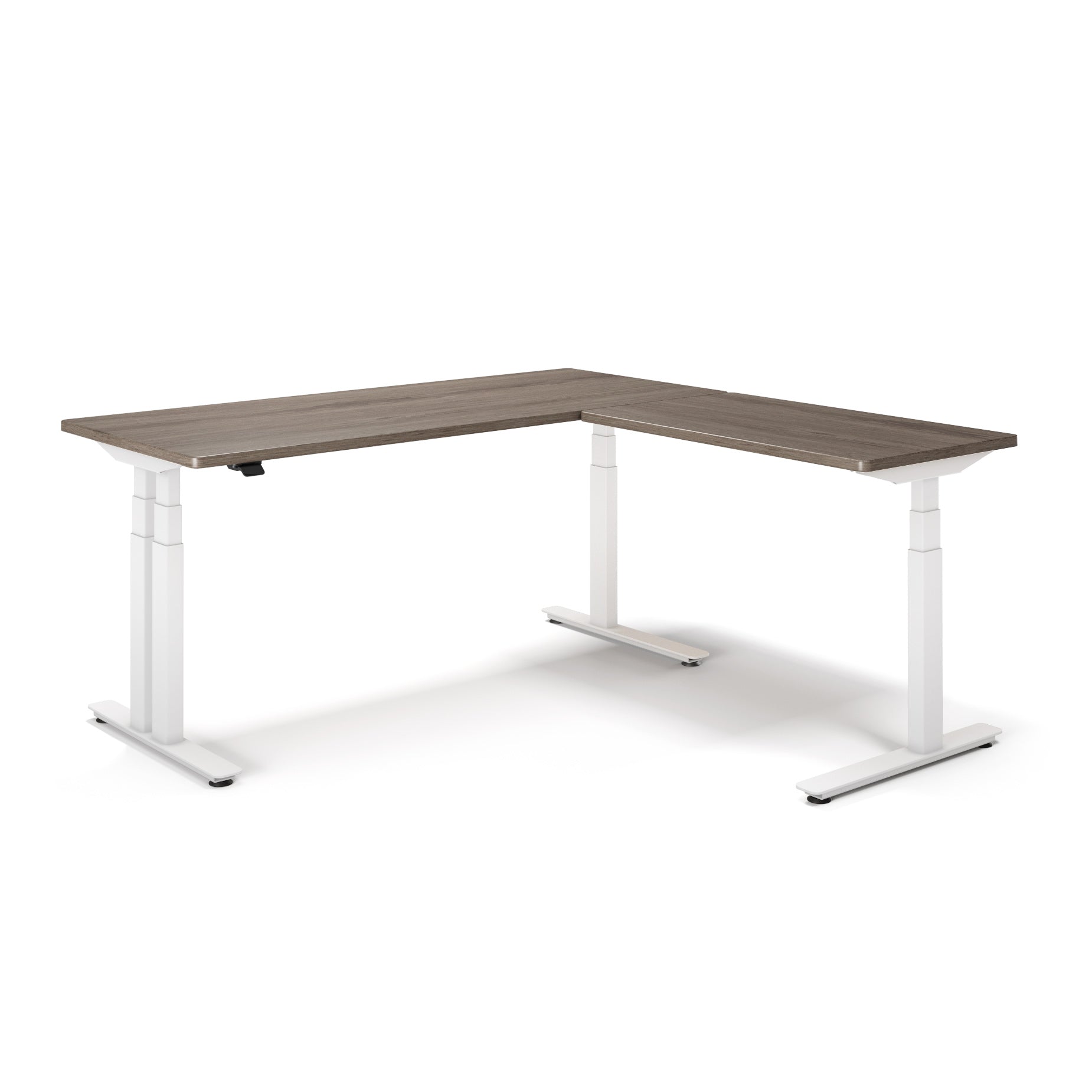 P1 ELITE PLUS L-Shaped Standing Desk with 3D Laminate Desktop