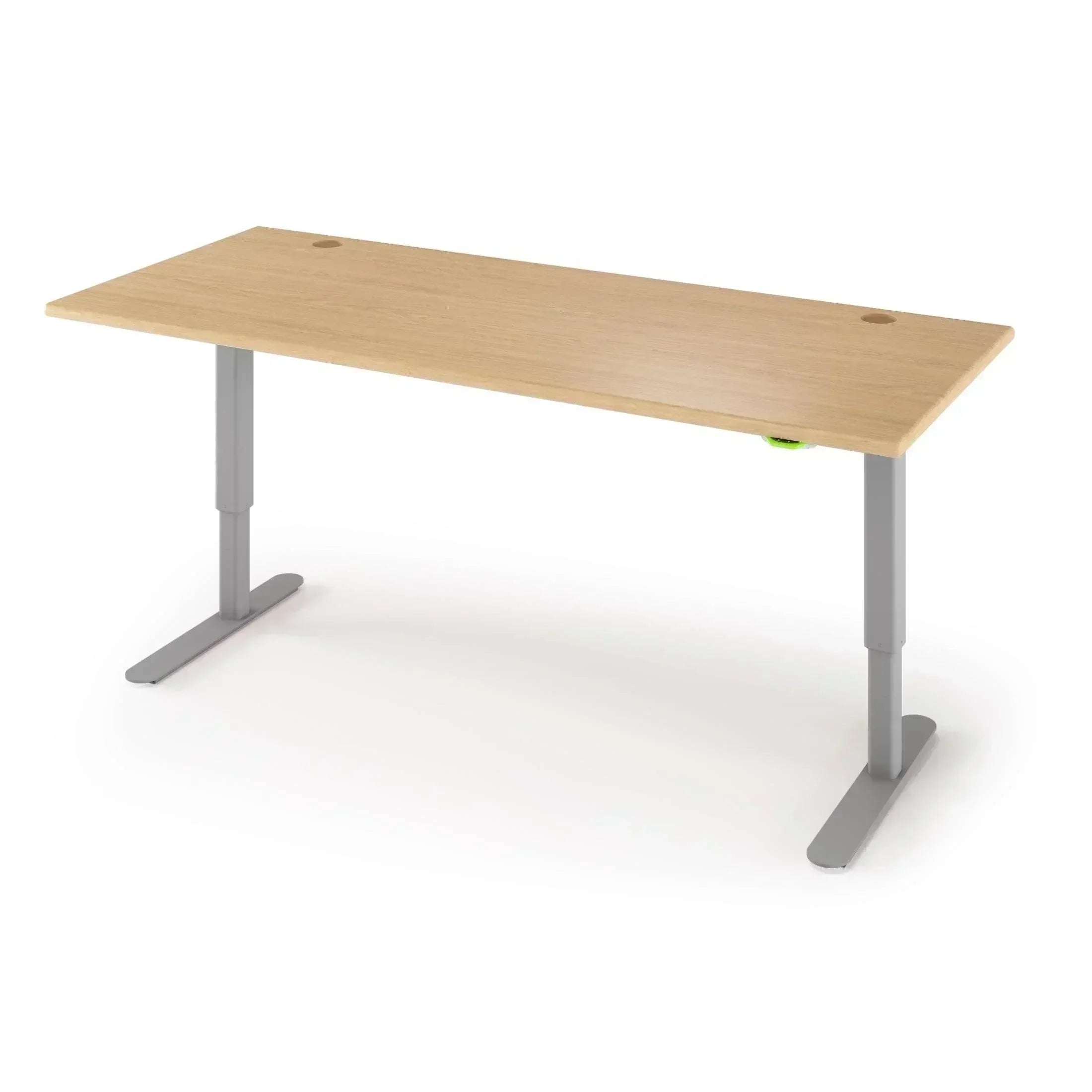 Jaxson Standing Desk in 3D Laminate 30x71-Almond Cherry-Single Stage (26.9" - 45.9") Range-Starlight Silver-iMovR