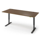 Jaxson Standing Desk in 3D Laminate 30x71-Bella Walnut-Single Stage (26.9" - 45.9") Range-Basalt Black-iMovR