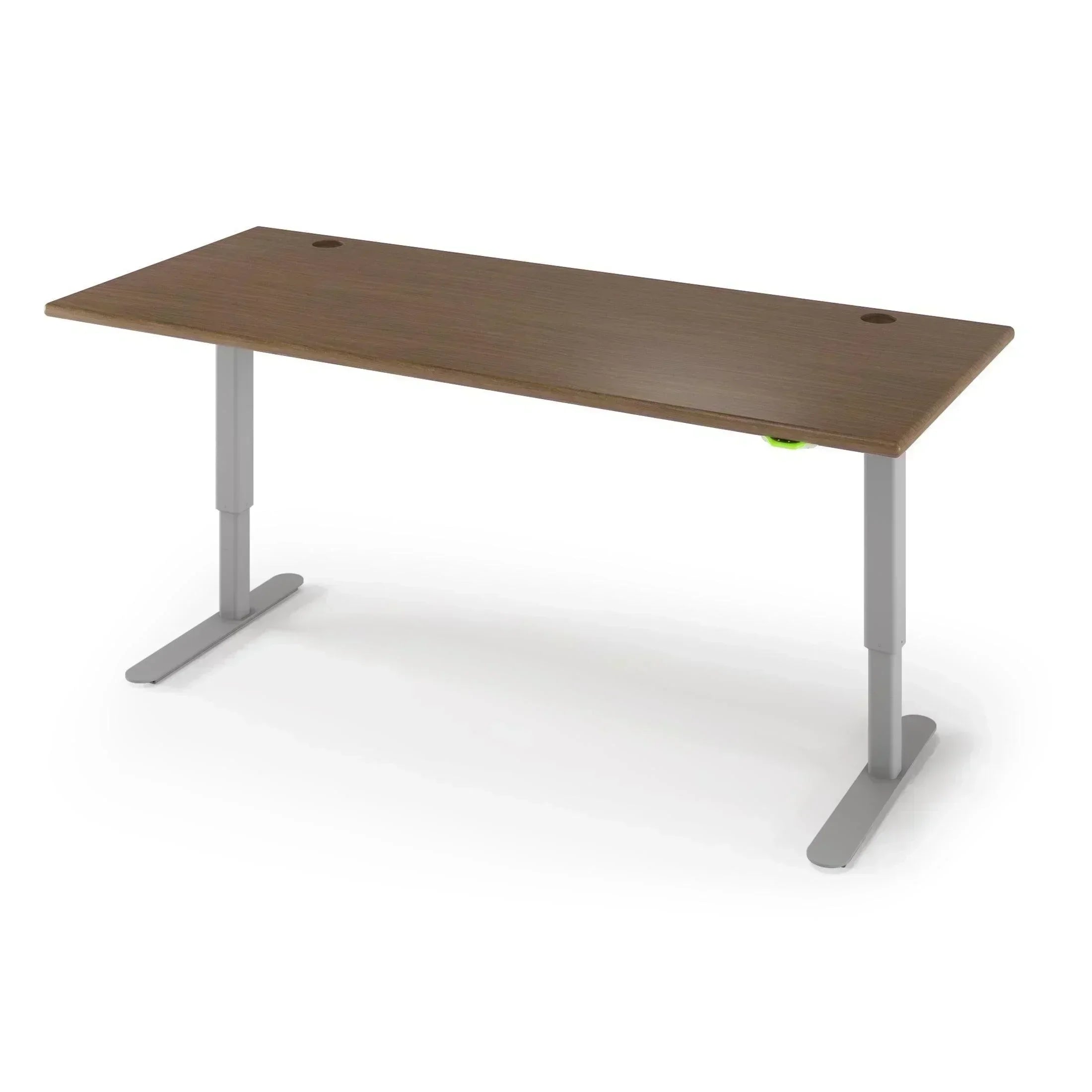 Jaxson Standing Desk in 3D Laminate 30x71-Bella Walnut-Single Stage (26.9" - 45.9") Range-Starlight Silver-iMovR