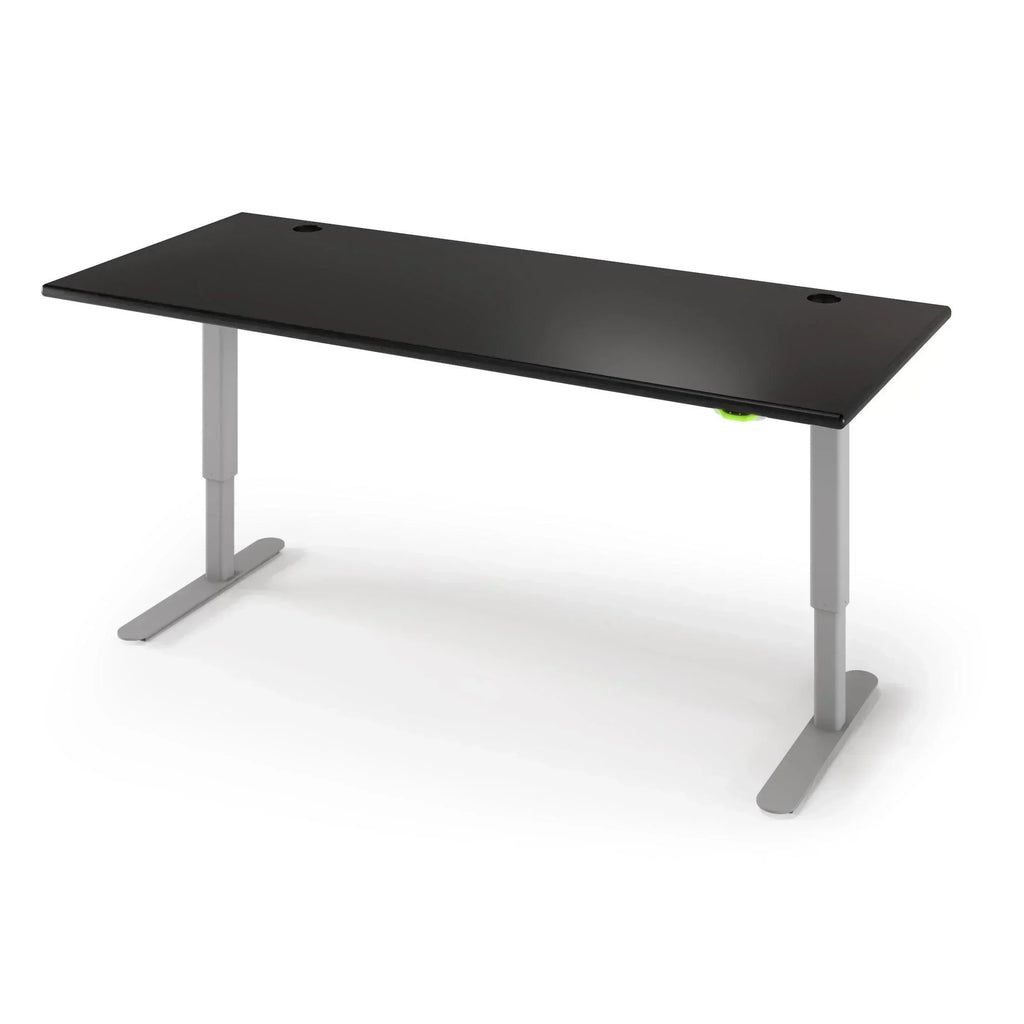 Jaxson Standing Desk in 3D Laminate 30x71-Black-Single Stage (26.9" - 45.9") Range-Starlight Silver-iMovR