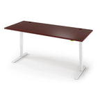 Jaxson Standing Desk in 3D Laminate 30x71-Clove Mahogany-Single Stage (26.9" - 45.9") Range-Alabaster White-iMovR