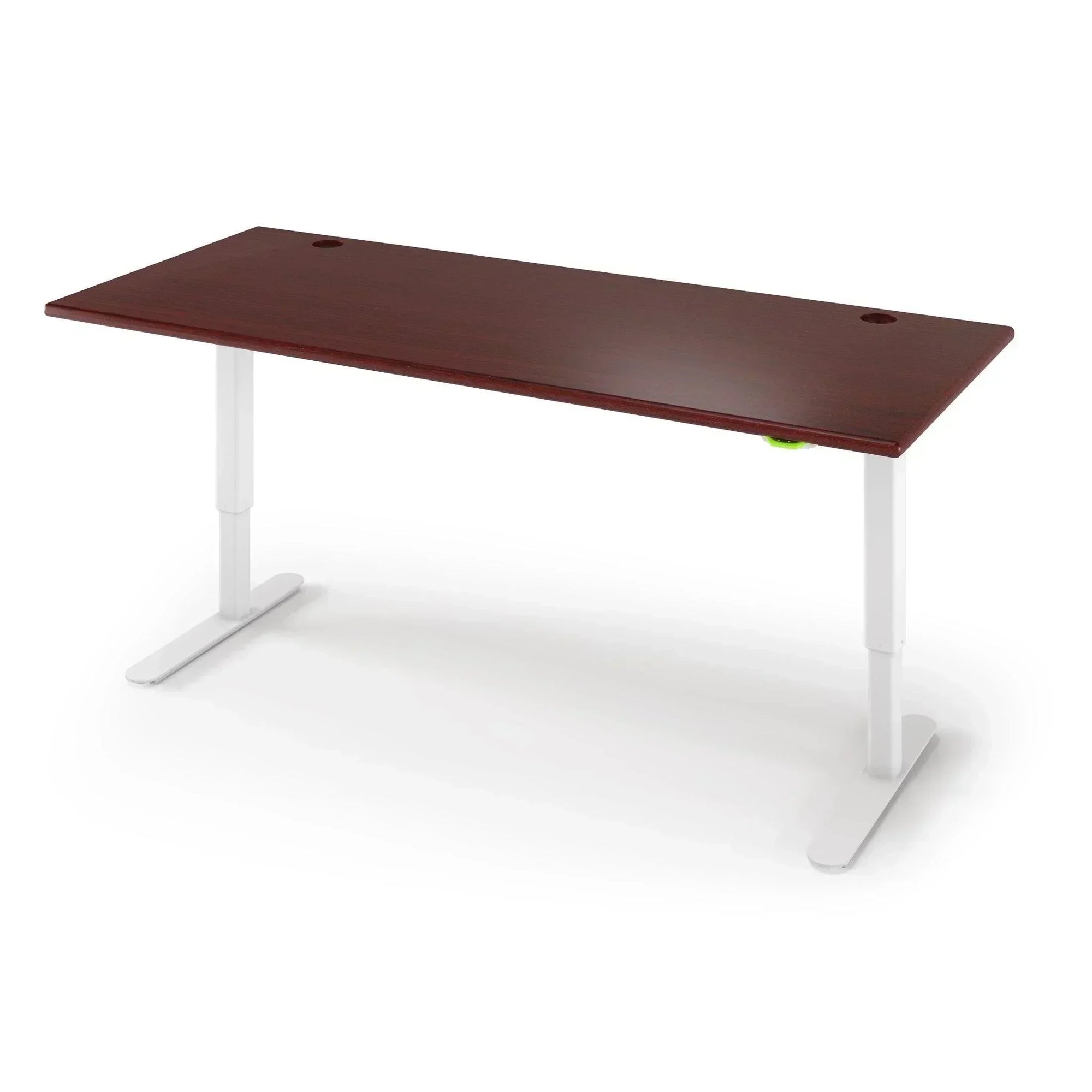 Jaxson Standing Desk in 3D Laminate 30x71-Clove Mahogany-Single Stage (26.9" - 45.9") Range-Alabaster White-iMovR