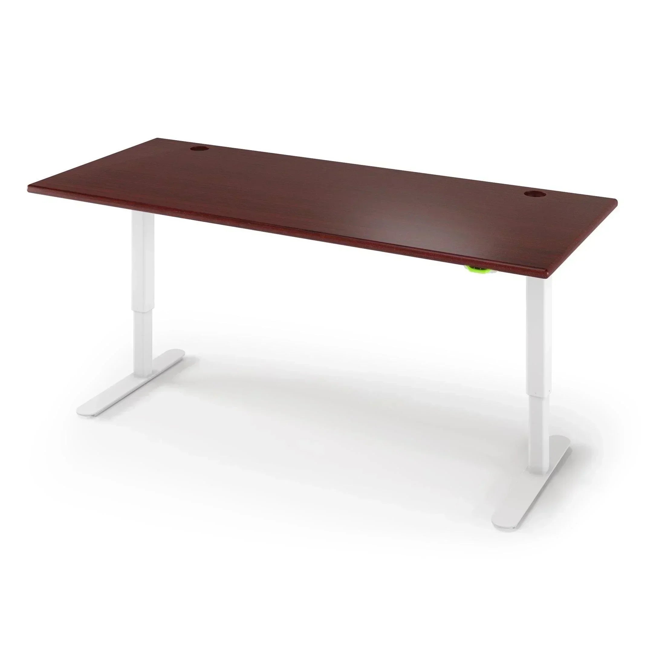 Jaxson Standing Desk in 3D Laminate 30x71-Clove Mahogany-Single Stage (26.9" - 45.9") Range-Alabaster White-iMovR