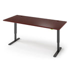 Jaxson Standing Desk in 3D Laminate 30x71-Clove Mahogany-Single Stage (26.9" - 45.9") Range-Basalt Black-iMovR